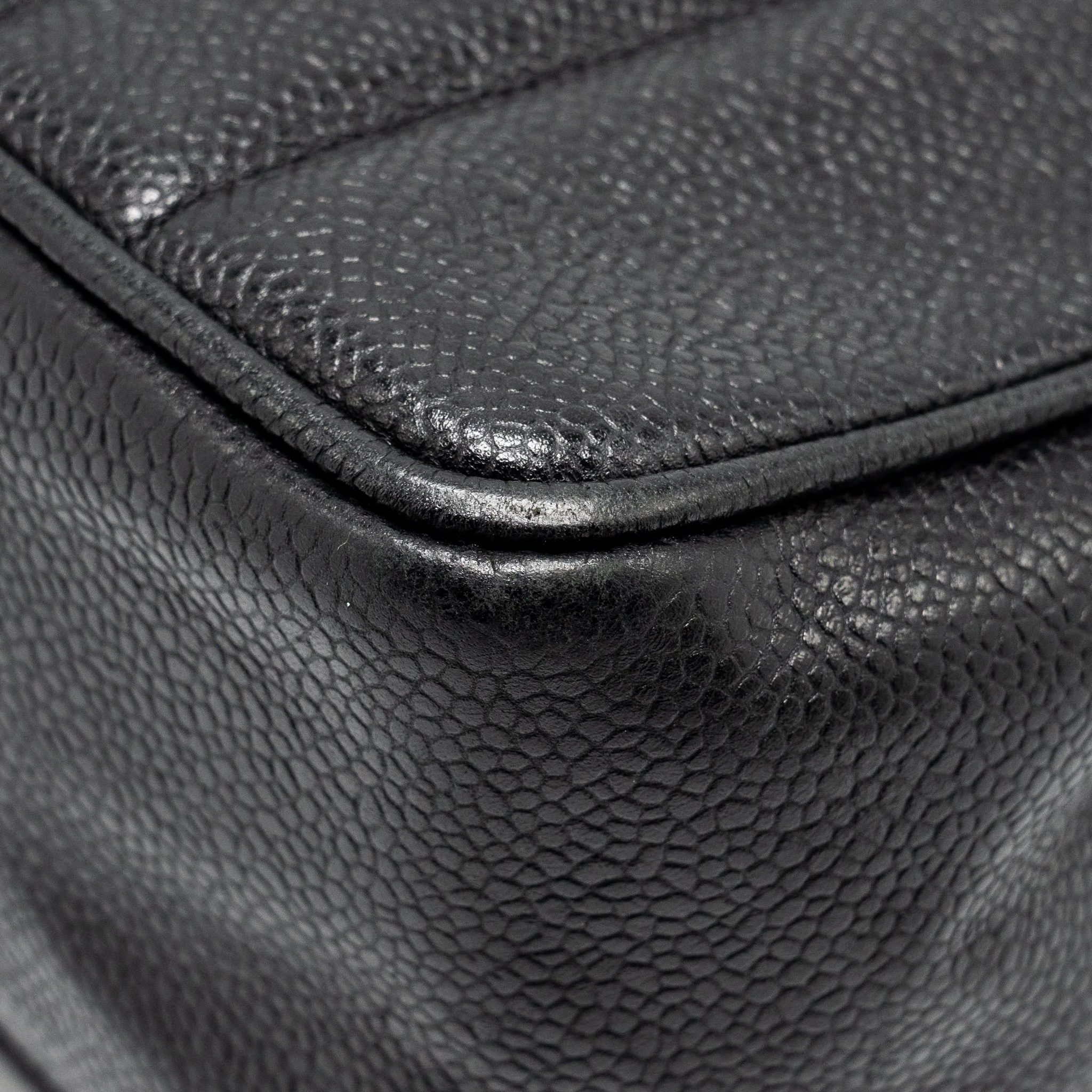 Chanel Vintage Vertical Jumbo Flap Bag Caviar Black GHW - Image 8