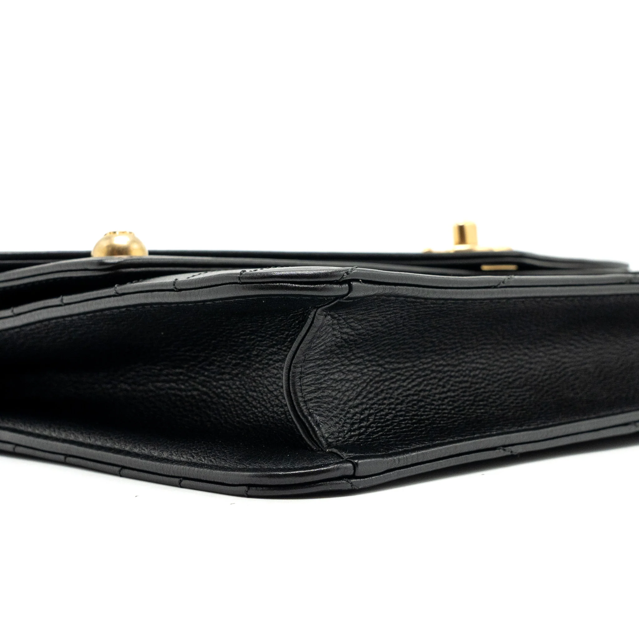 Chanel Voyage Chevron Clutch Calfskin Black GHW - Image 6