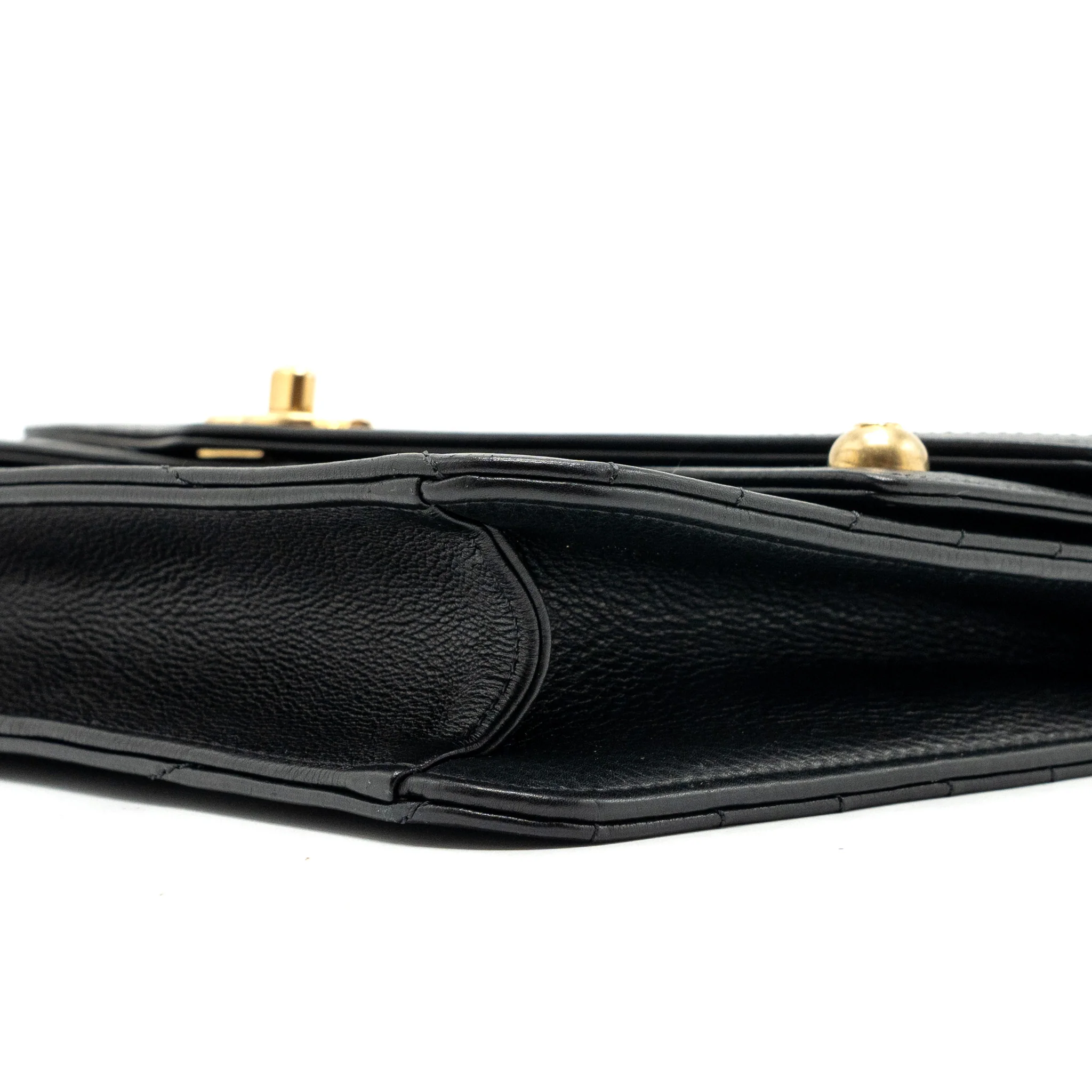 Chanel Voyage Chevron Clutch Calfskin Black GHW - Image 7