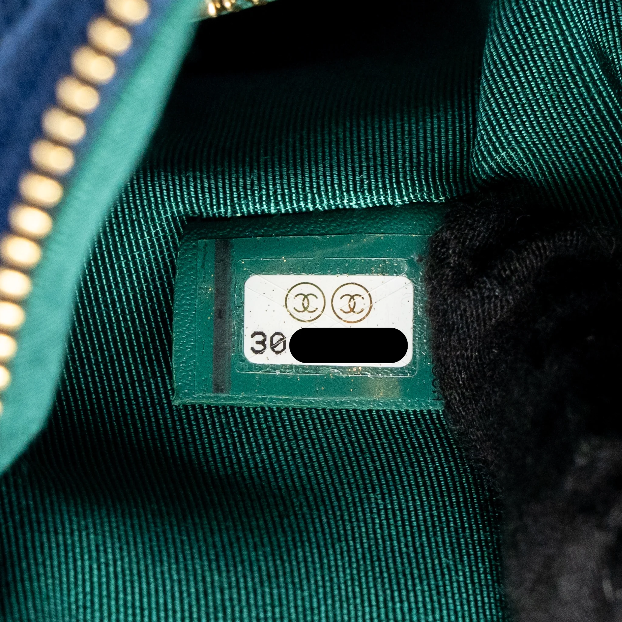 Chanel O-Case Pouch Jersey Navy Blue LGHW - Image 12