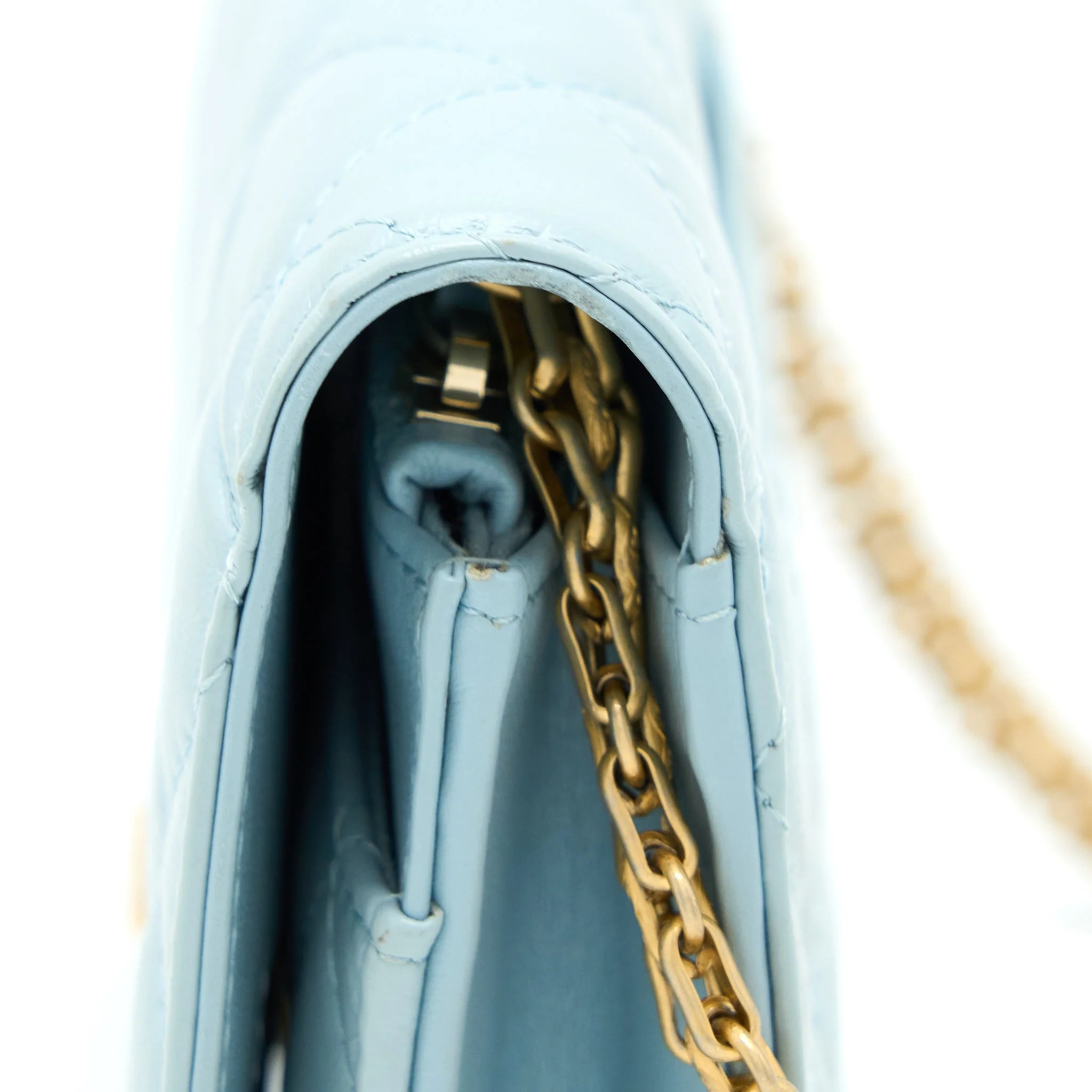 Chanel 2.55 Reissue Wallet On Chain Aged Calfskin Light Blue Brushed GHW (Microchip) - Image 7
