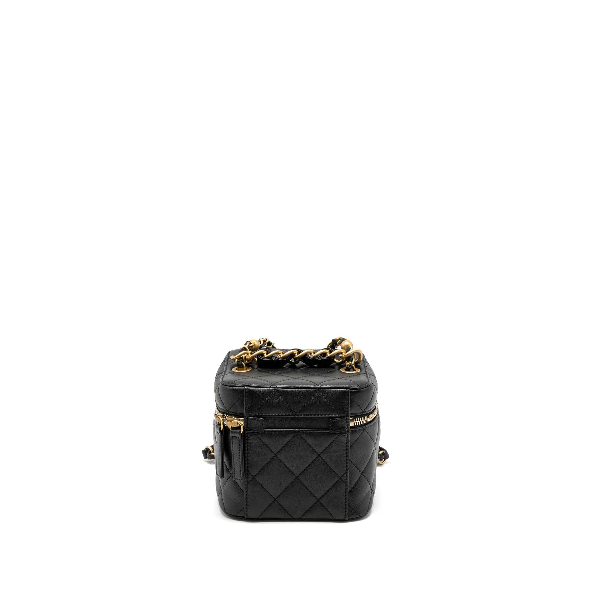 Chanel Top Handle Vanity Crossbody Bag Calfskin Black Brushed GHW (Microchip) - Image 2
