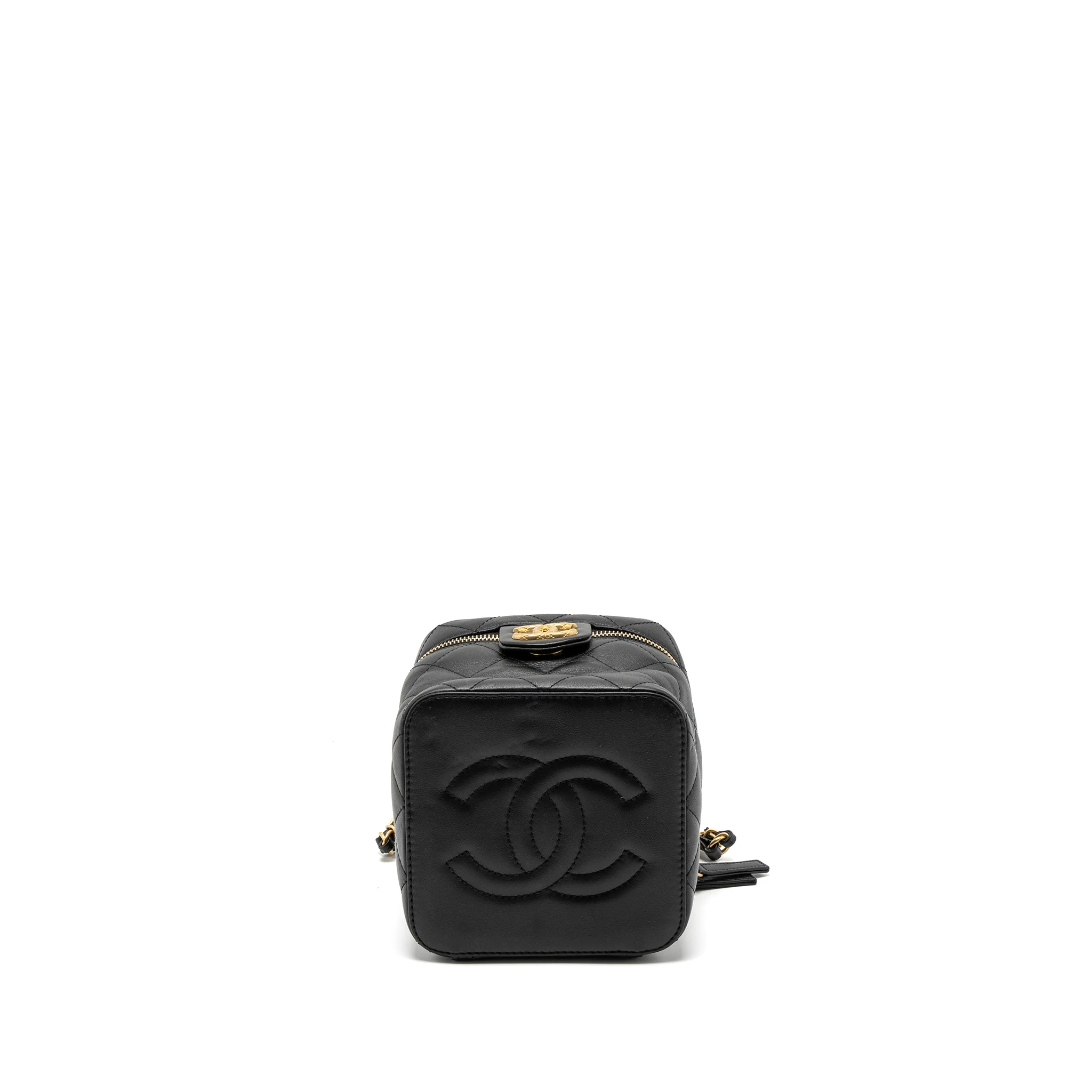 Chanel Top Handle Vanity Crossbody Bag Calfskin Black Brushed GHW (Microchip) - Image 5