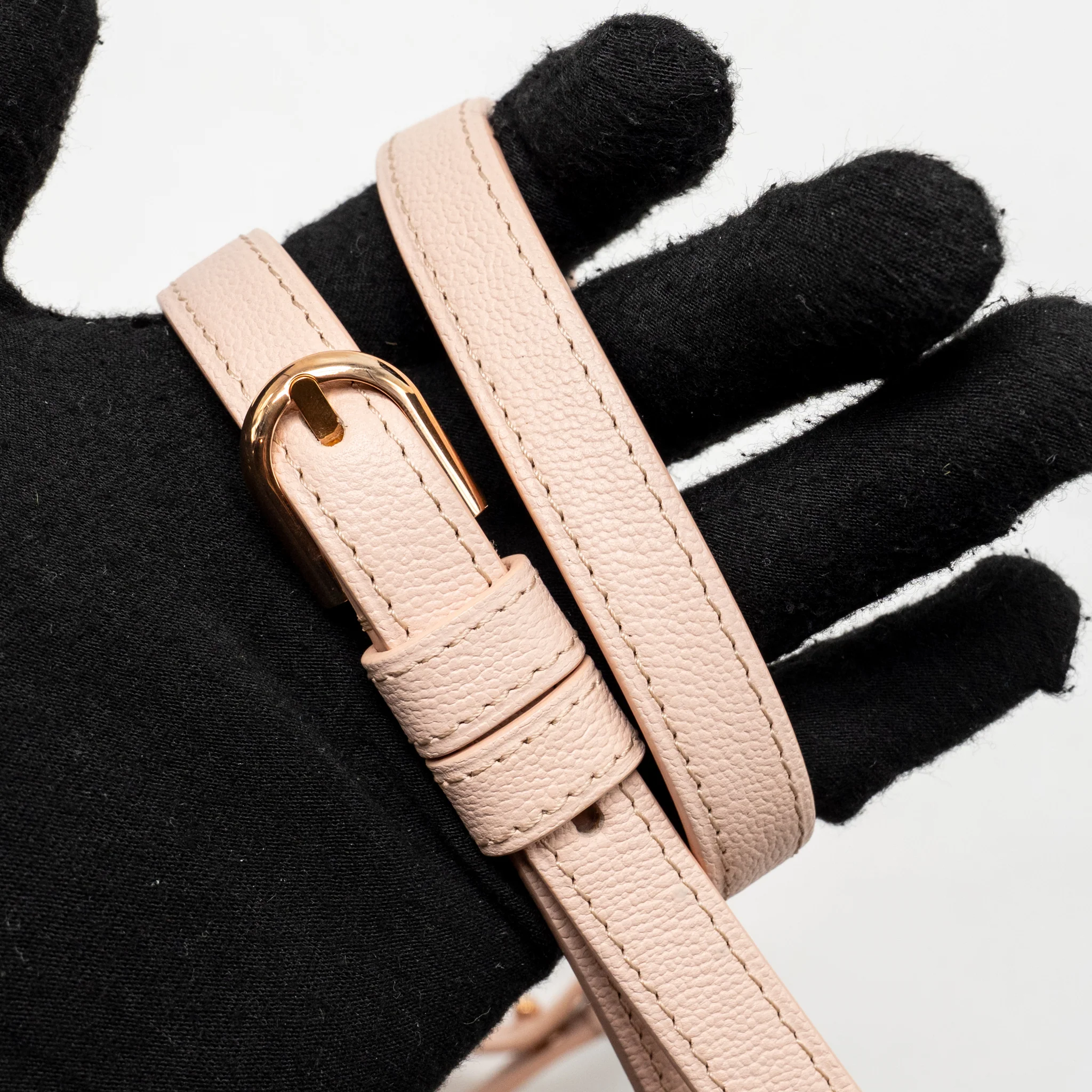Delvaux mini brilliant bag grained calfskin light pink RGHW - Image 15