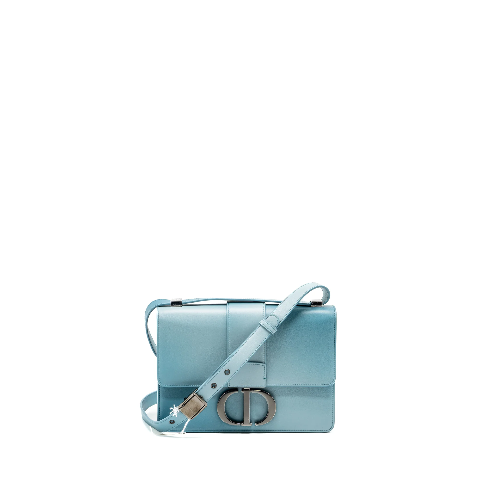 Dior 30 Montaigne Medium Flap Bag Calfskin Gradient Blue with Black Hardware