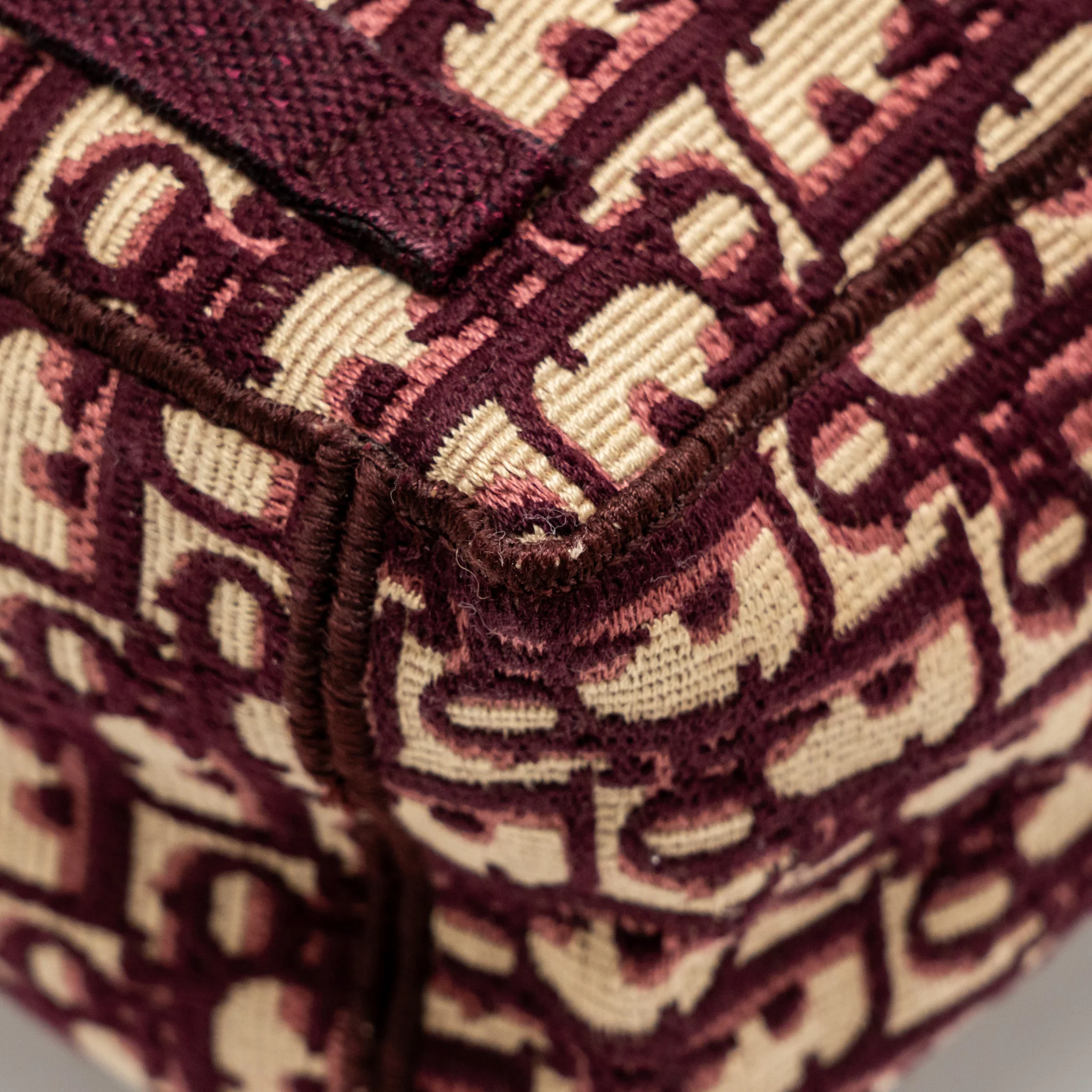 Dior Crossbody Messenger Bag Oblique Canvas Burgundy/Beige SHW - Image 10
