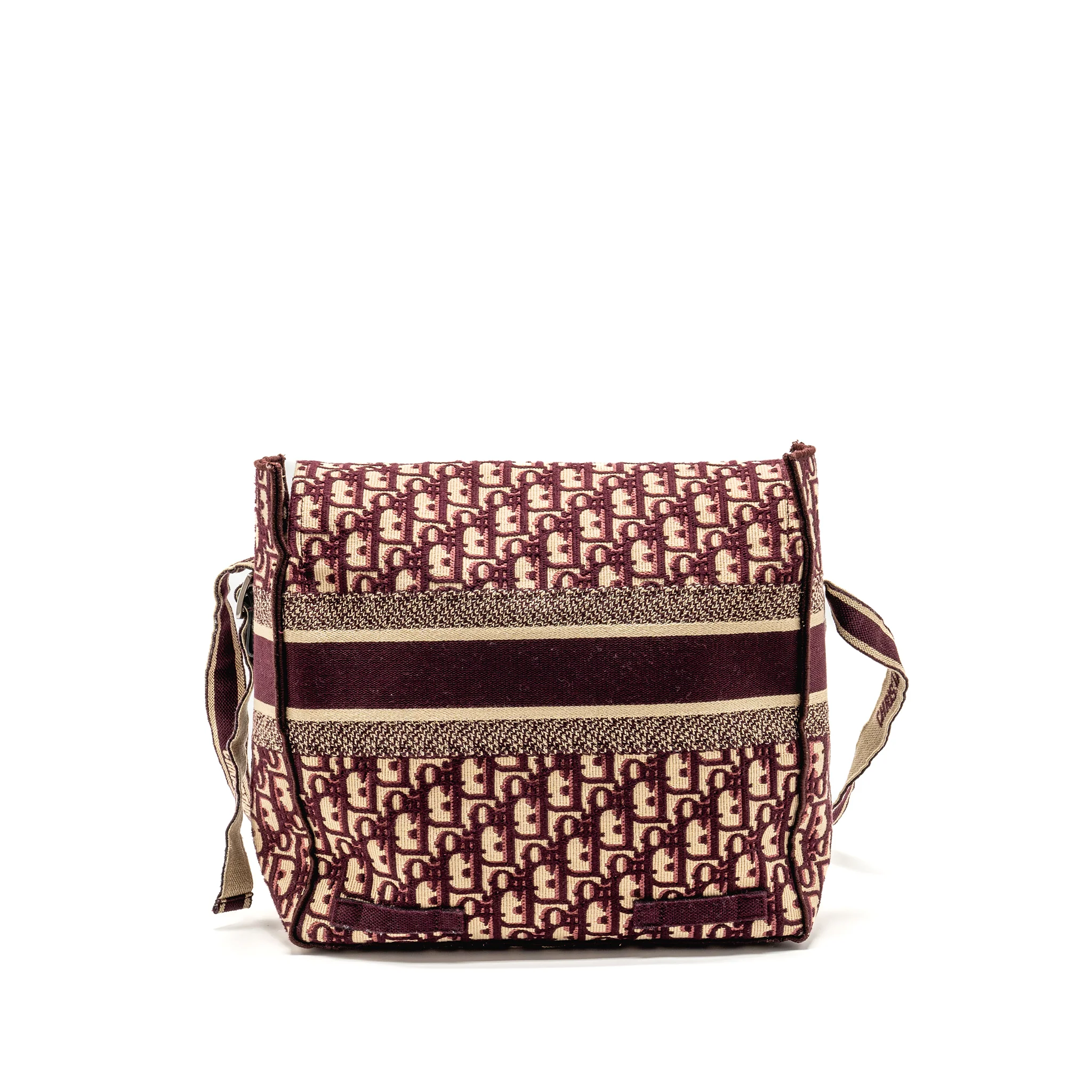 Dior Crossbody Messenger Bag Oblique Canvas Burgundy/Beige SHW - Image 2