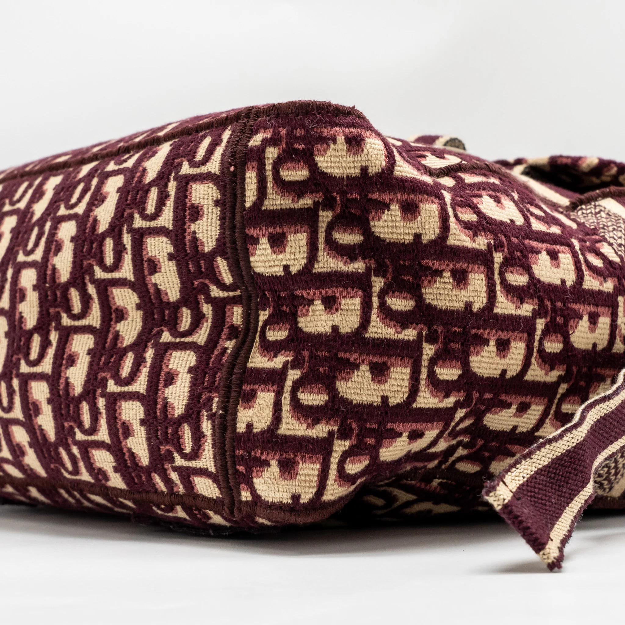 Dior Crossbody Messenger Bag Oblique Canvas Burgundy/Beige SHW - Image 7