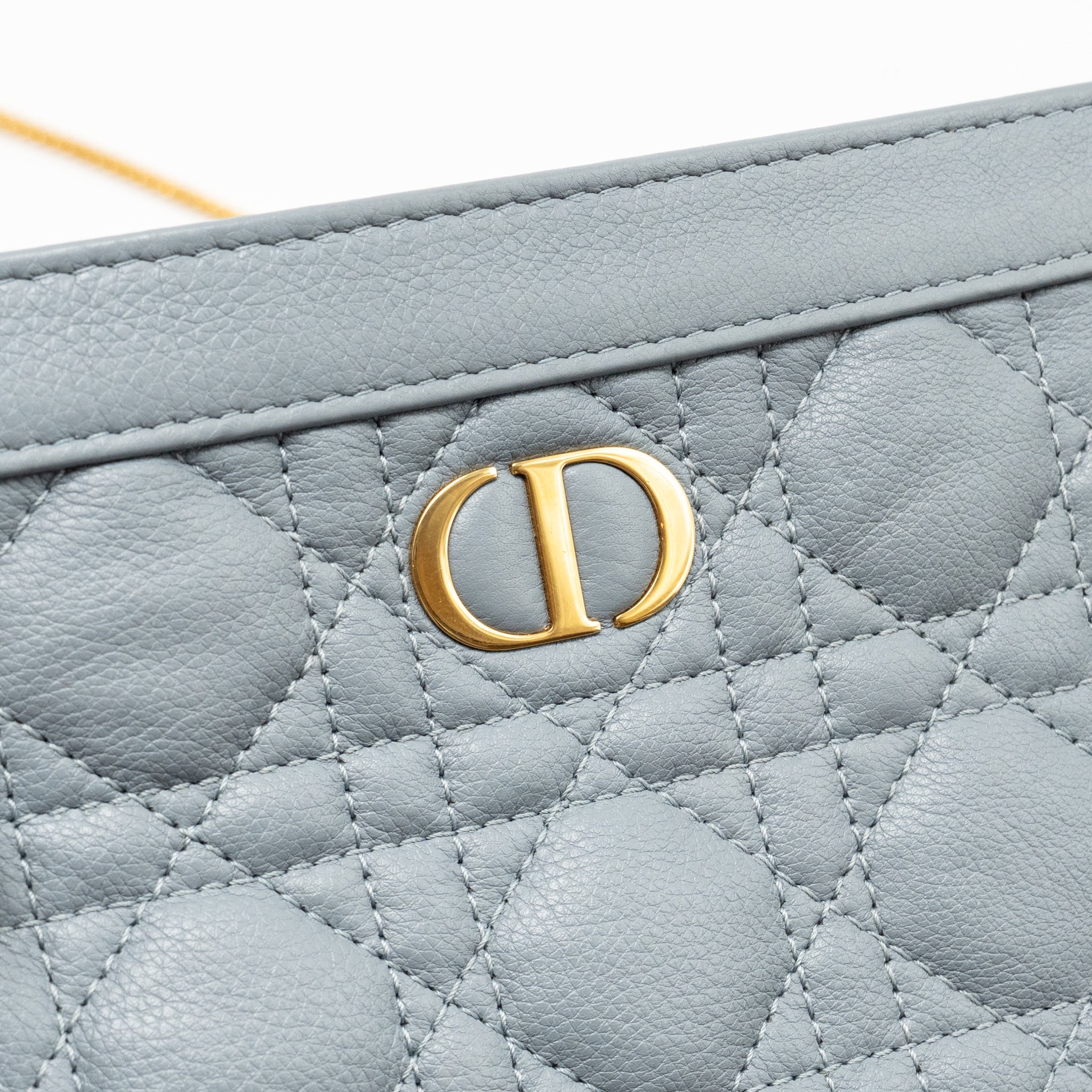 Dior Caro Every Dior Pouch Supple Cannage Calfskin Cloud Blue GHW - Image 11