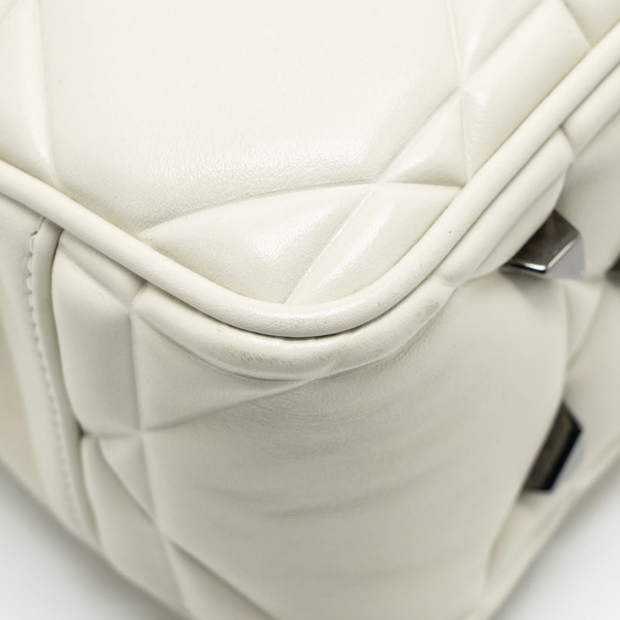 Dior Lady 95.22 Handbag Lambskin White with Black Hardware - Image 8