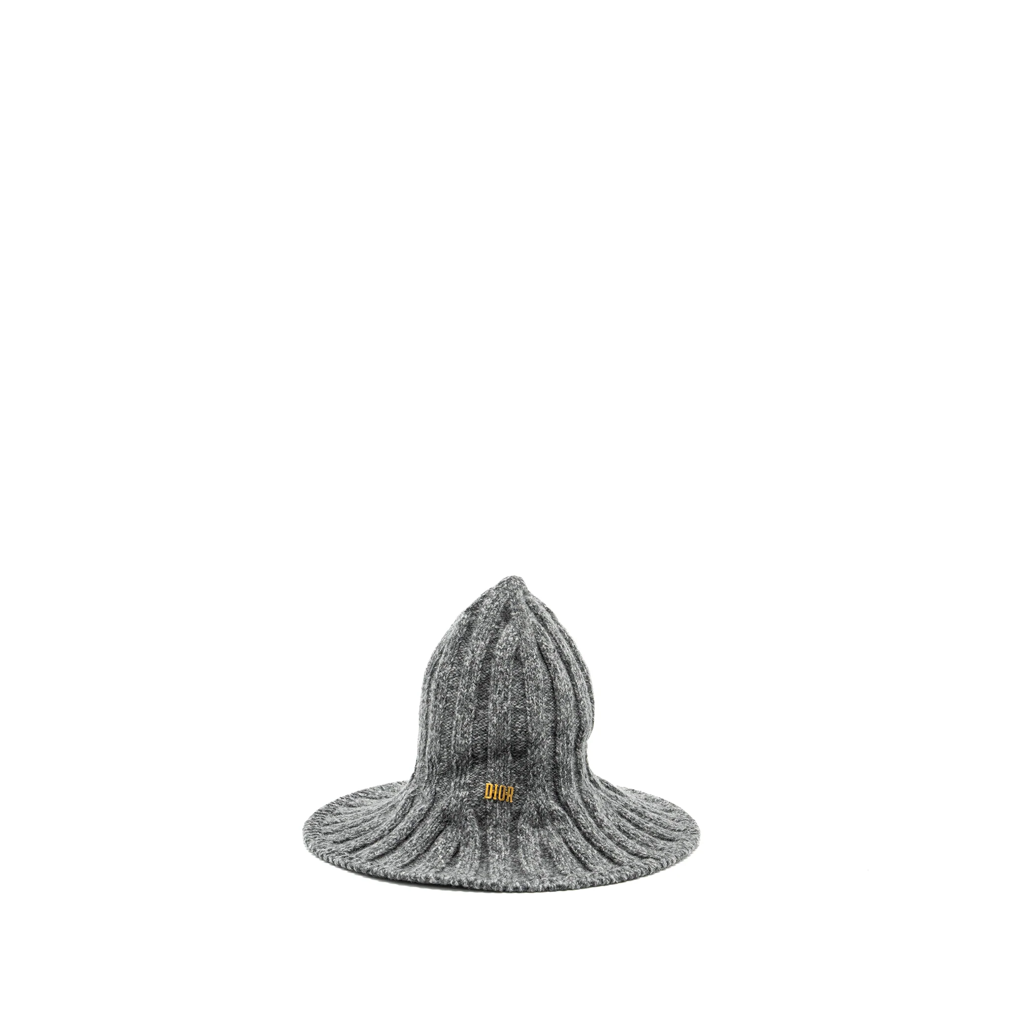 Dior Letter Logo Wire-Brimmed Beanie Wool Grey