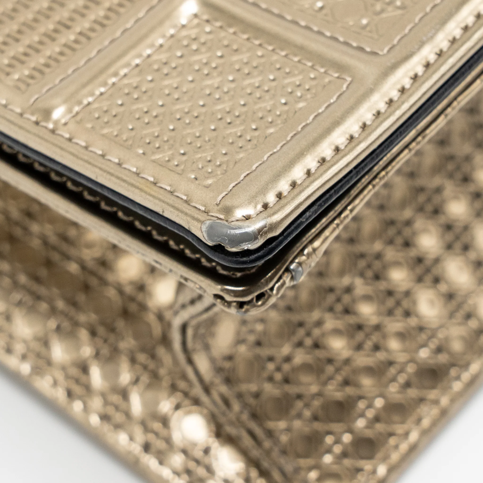 Dior Medium Diorama Metallic Calfskin Light Gold with LGHW - Image 8