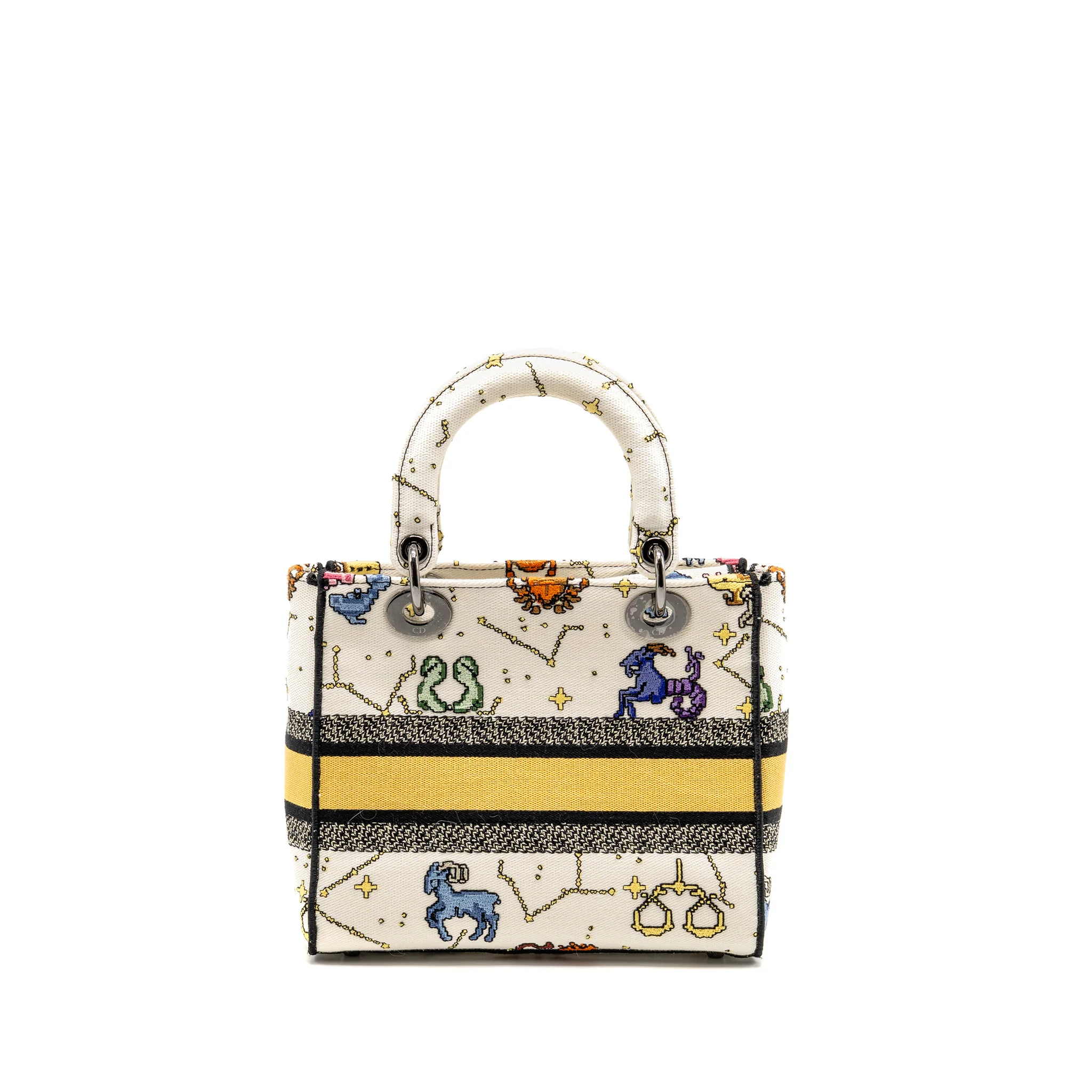 Dior Medium Lady D-lite Bag Pixel Zodiac Embroidery Canvas Multicolour Black hardware - Image 2