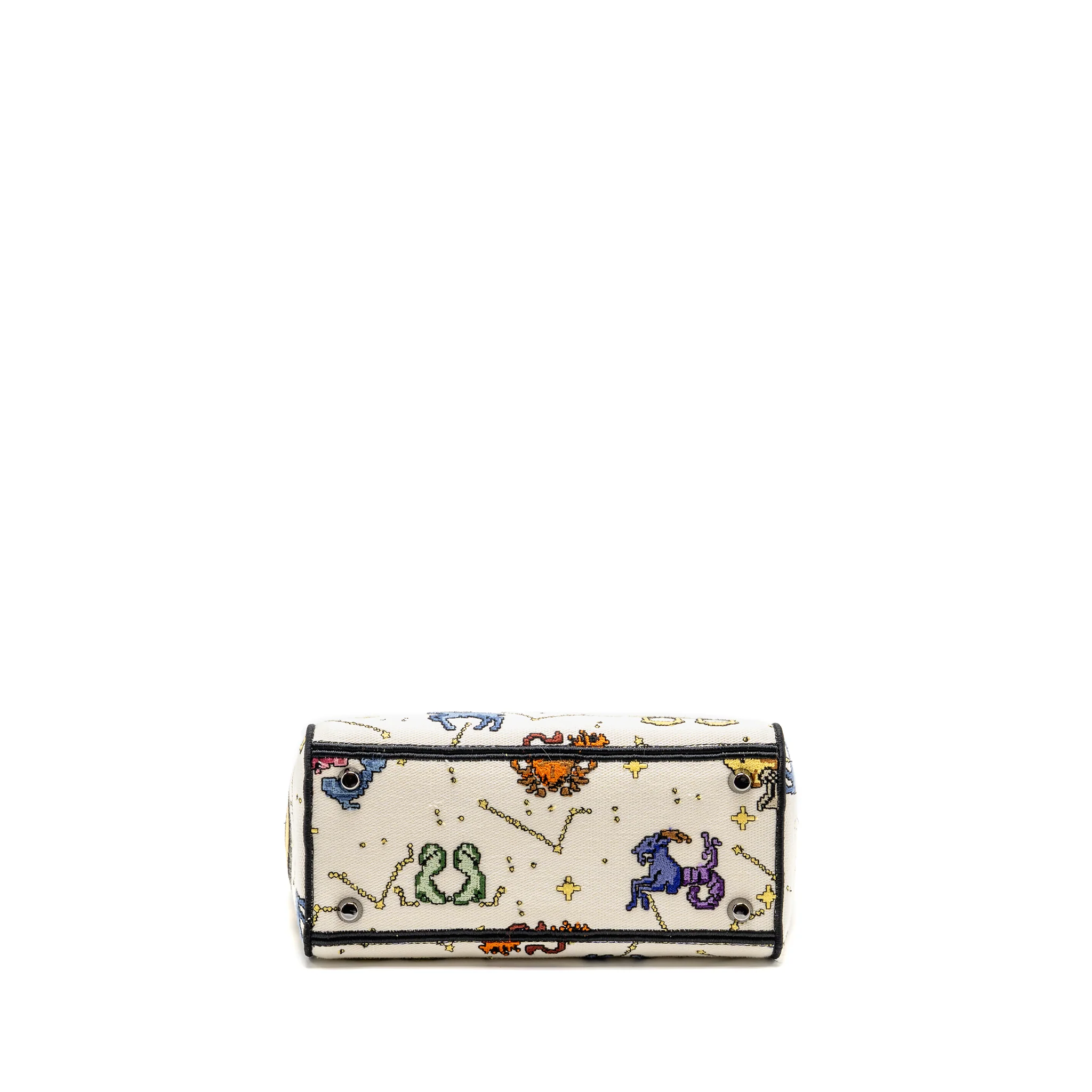Dior Medium Lady D-lite Bag Pixel Zodiac Embroidery Canvas Multicolour Black hardware - Image 5