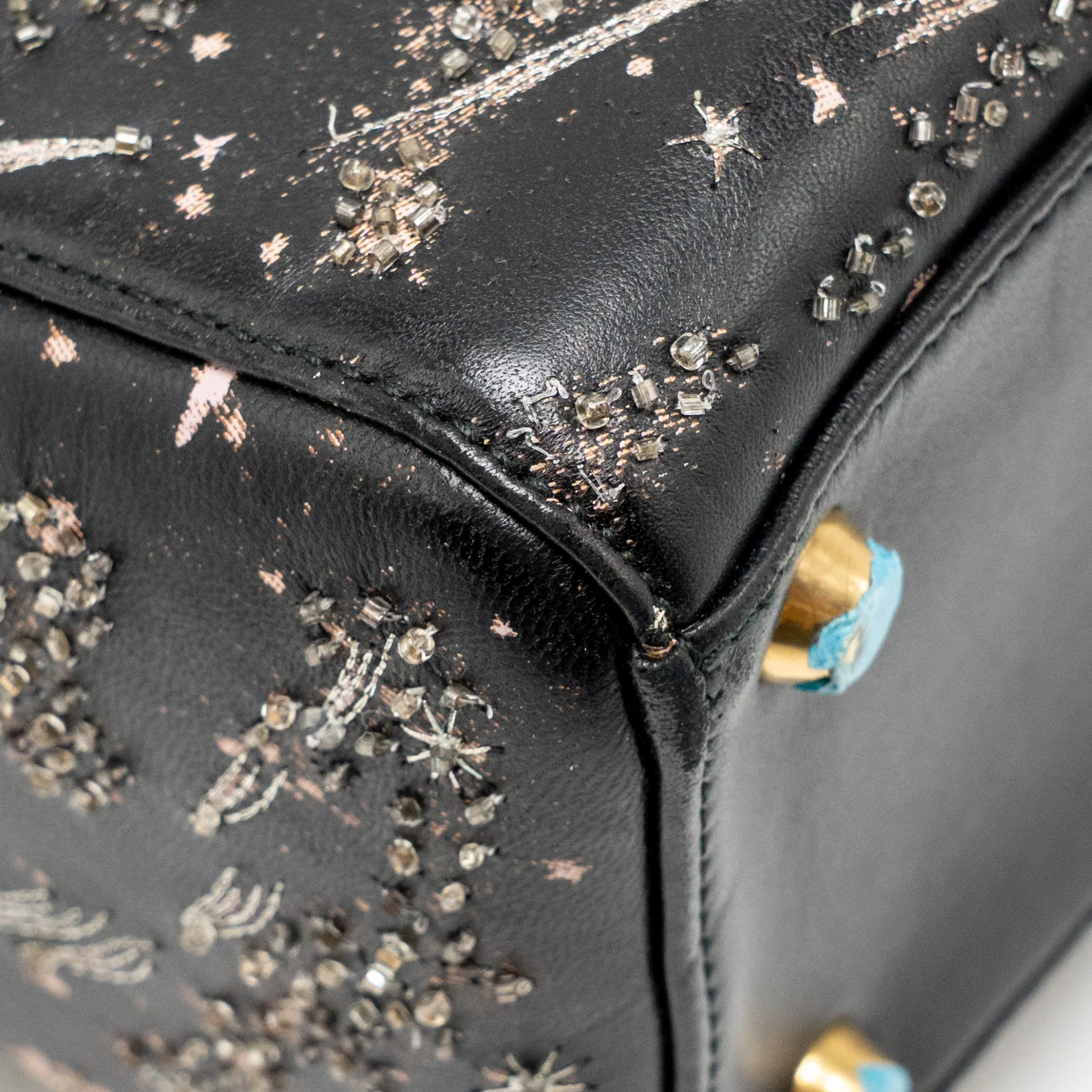 Dior Medium Lady Dior I Feel Blue Limited Edition Embellished Lambskin Multicolour GHW - Image 10