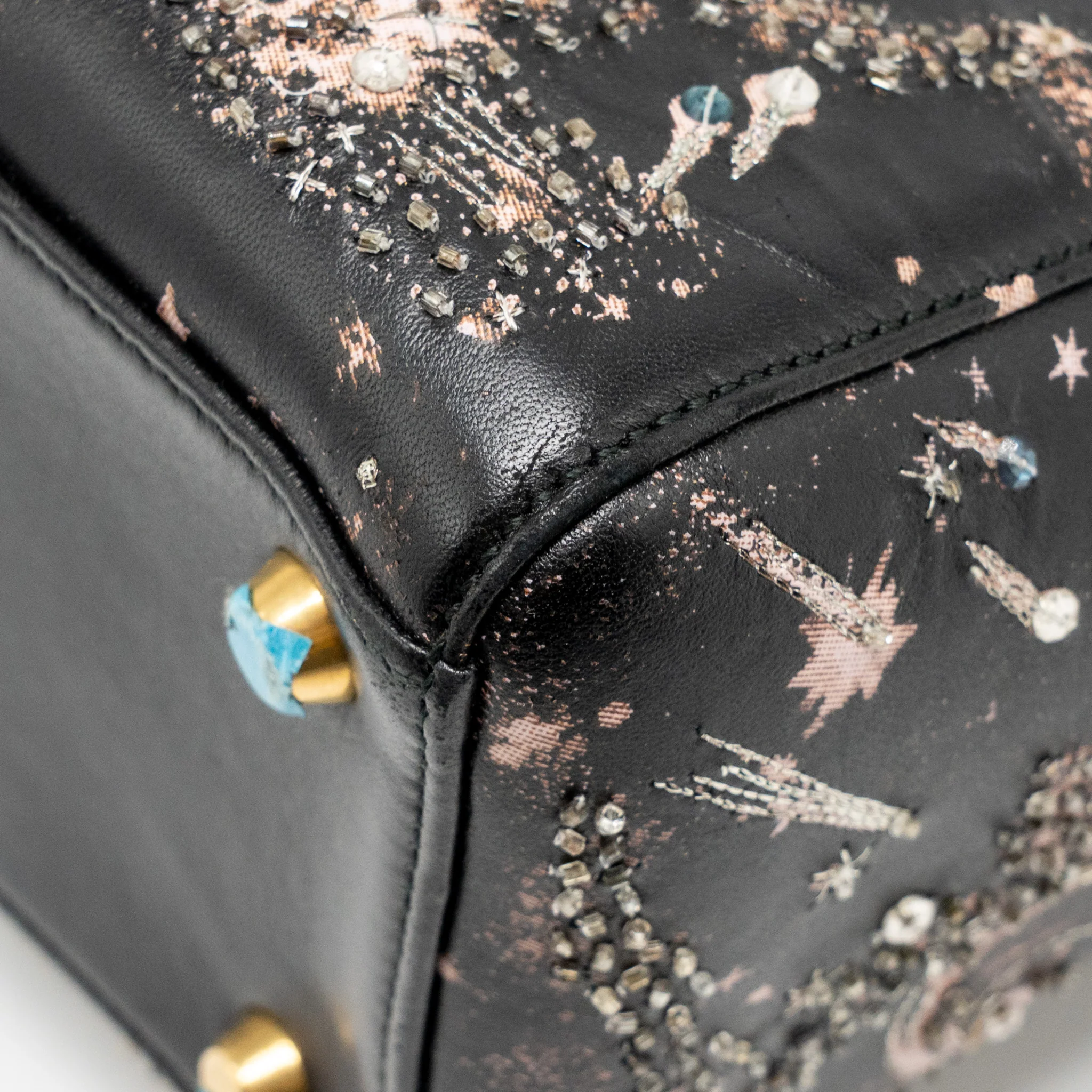 Dior Medium Lady Dior I Feel Blue Limited Edition Embellished Lambskin Multicolour GHW - Image 11