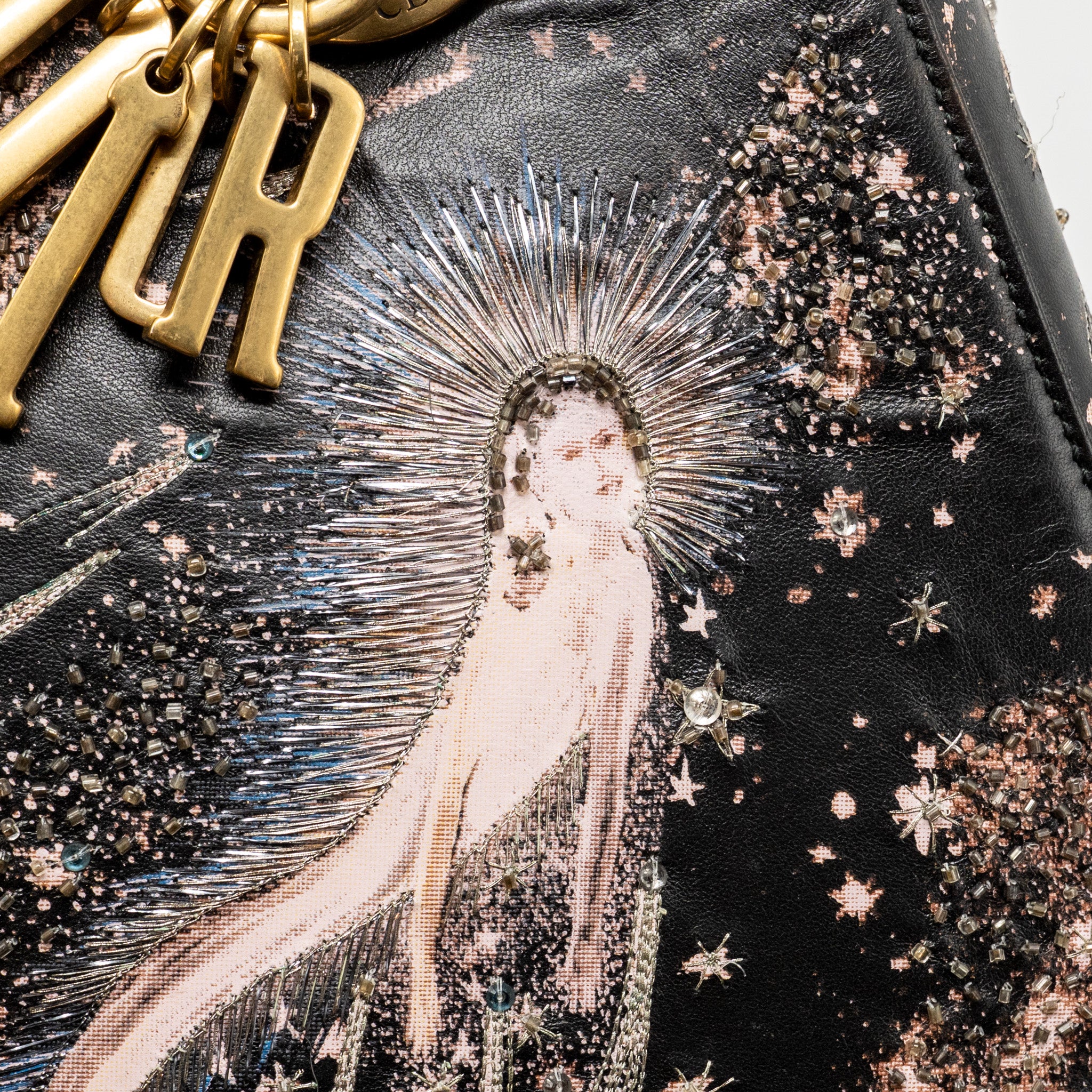 Dior Medium Lady Dior I Feel Blue Limited Edition Embellished Lambskin Multicolour GHW - Image 12