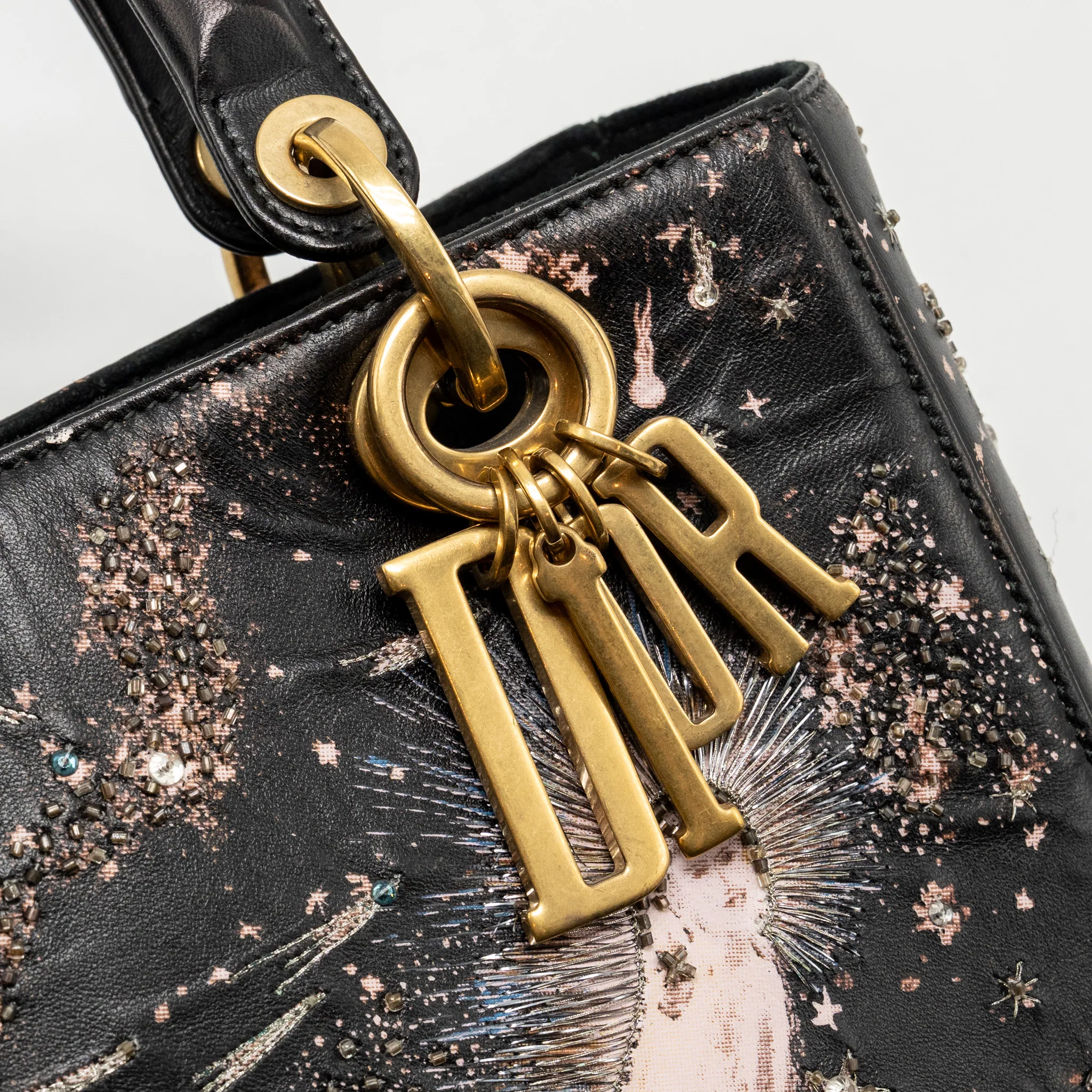 Dior Medium Lady Dior I Feel Blue Limited Edition Embellished Lambskin Multicolour GHW - Image 15