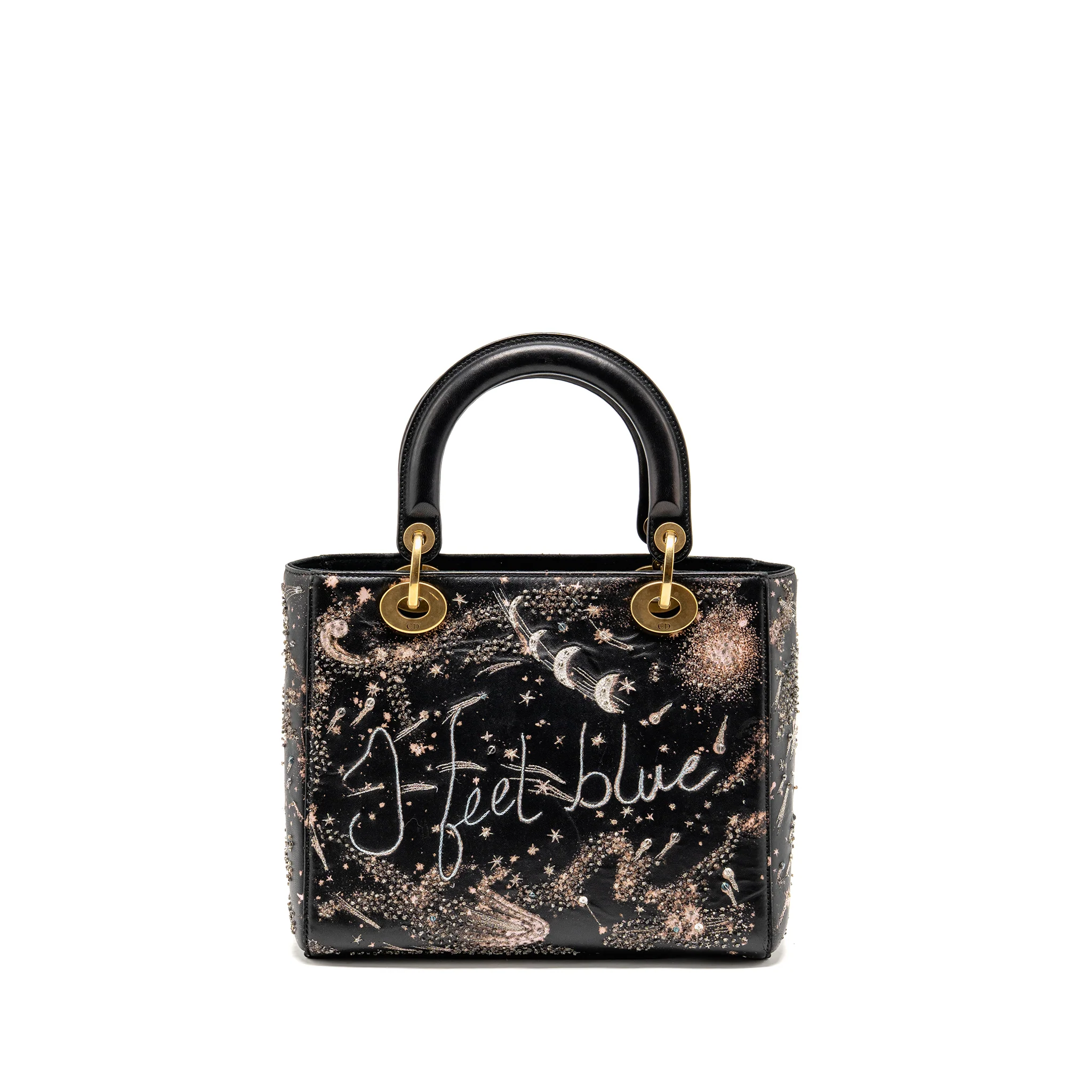 Dior Medium Lady Dior I Feel Blue Limited Edition Embellished Lambskin Multicolour GHW - Image 2