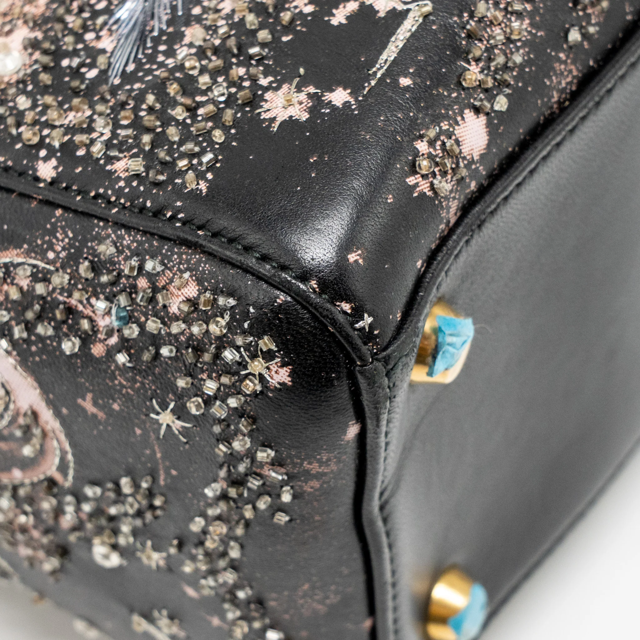 Dior Medium Lady Dior I Feel Blue Limited Edition Embellished Lambskin Multicolour GHW - Image 8