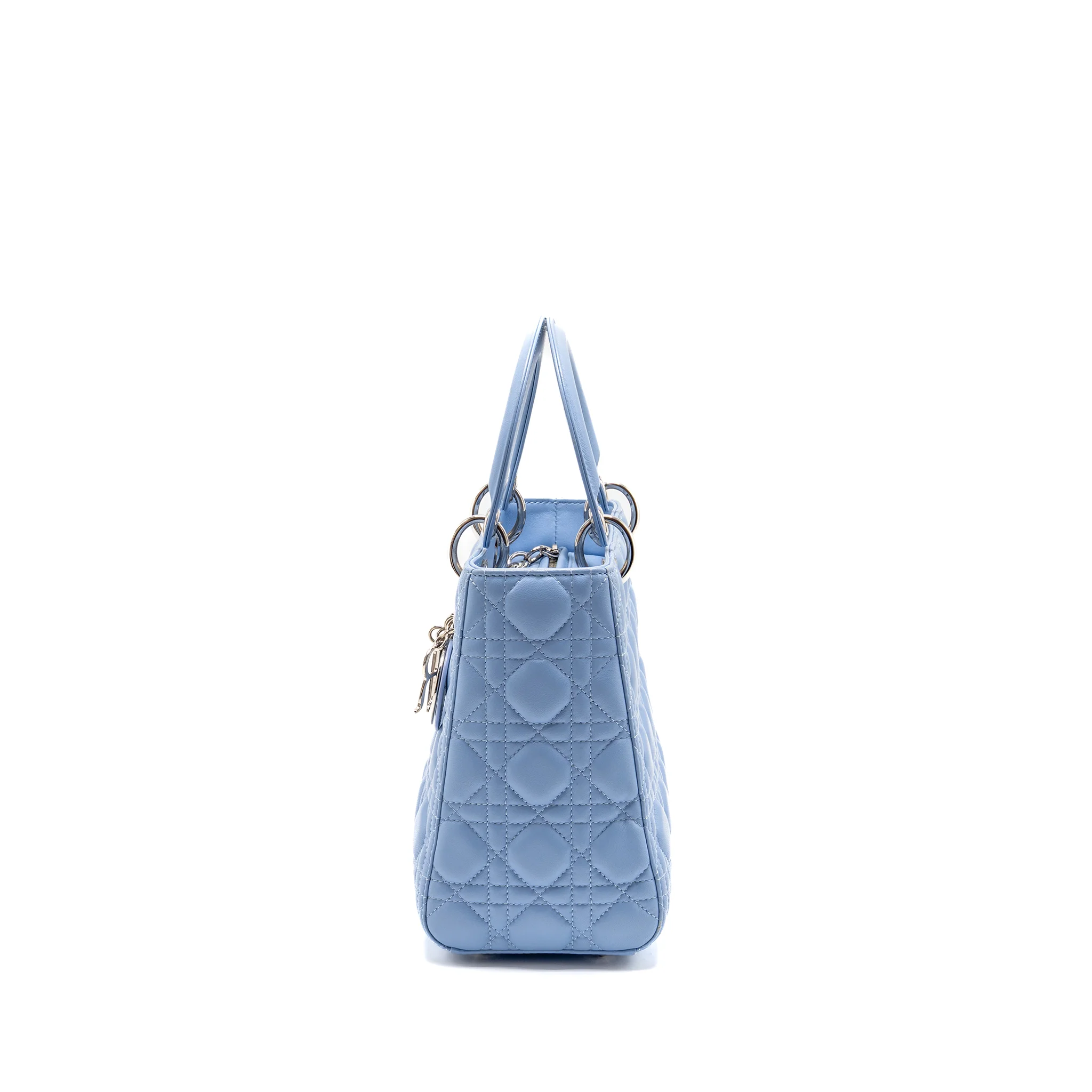 Dior Medium Lady Dior Lambskin Light Blue SHW - Image 3