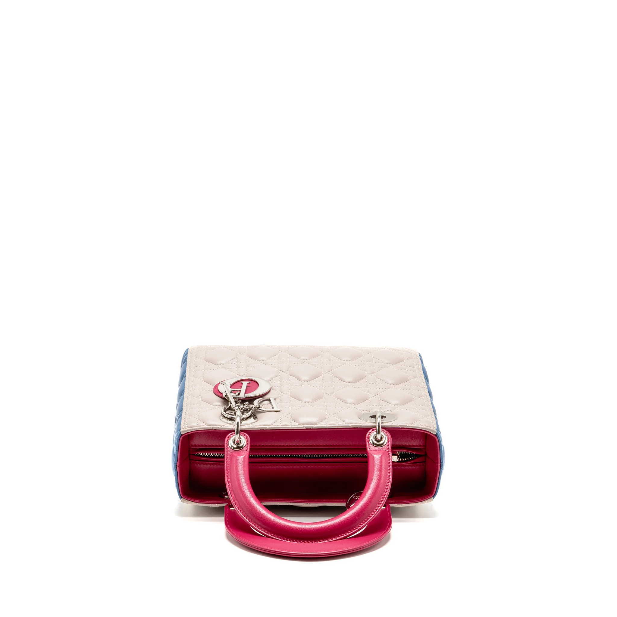 Dior Medium Lady Dior Lambskin Light Grey / Multicolour SHW - Image 5