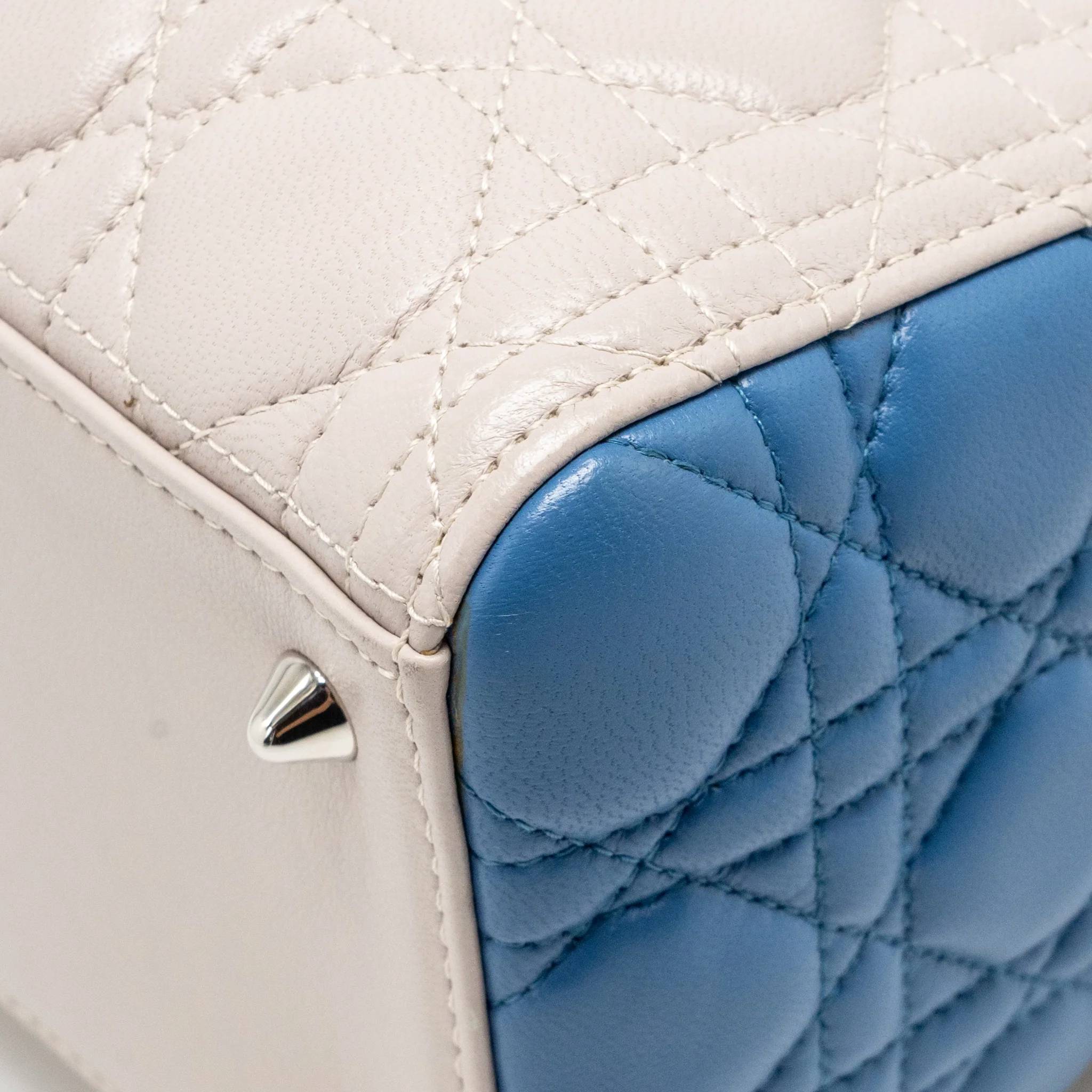 Dior Medium Lady Dior Lambskin Light Grey / Multicolour SHW - Image 8
