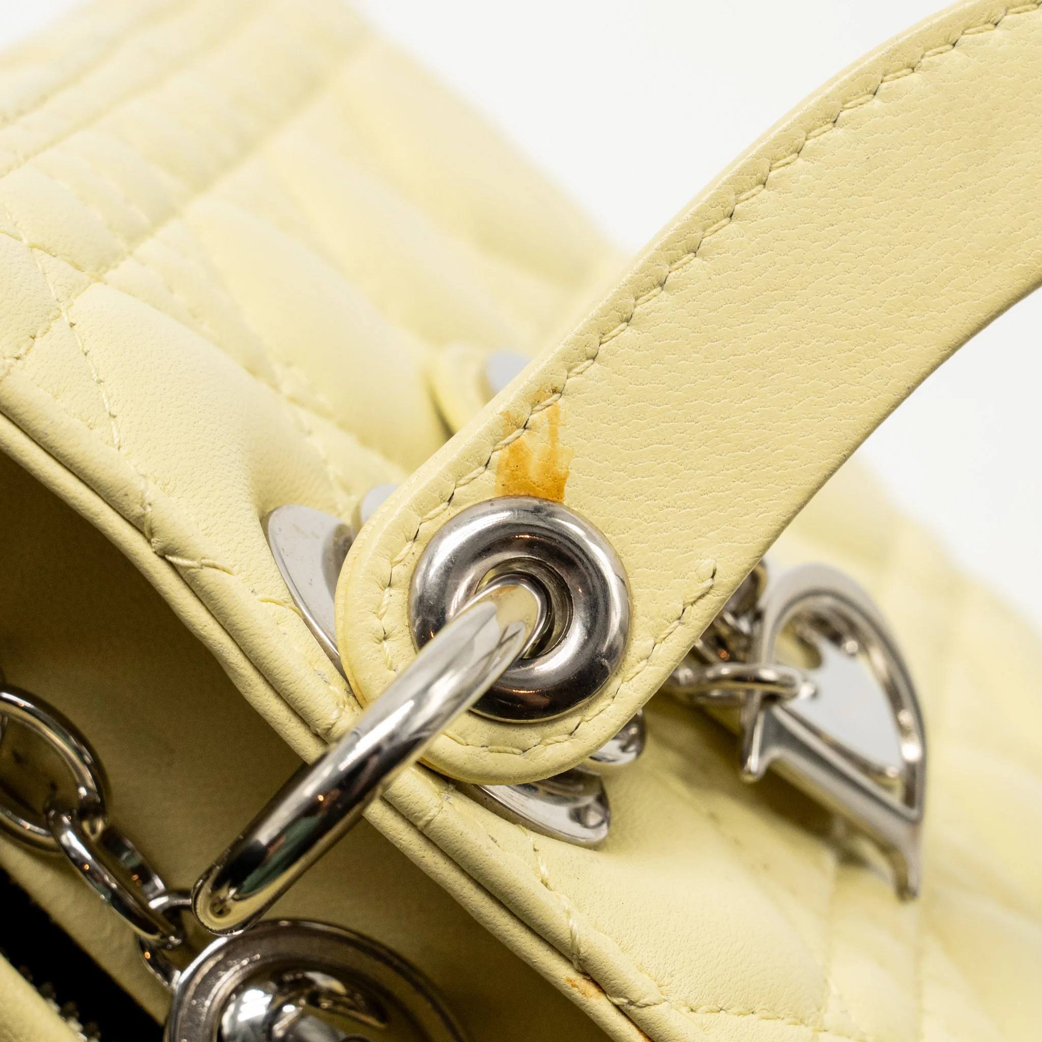 Dior Medium Lady Dior Lambskin Light Yellow SHW - Image 13