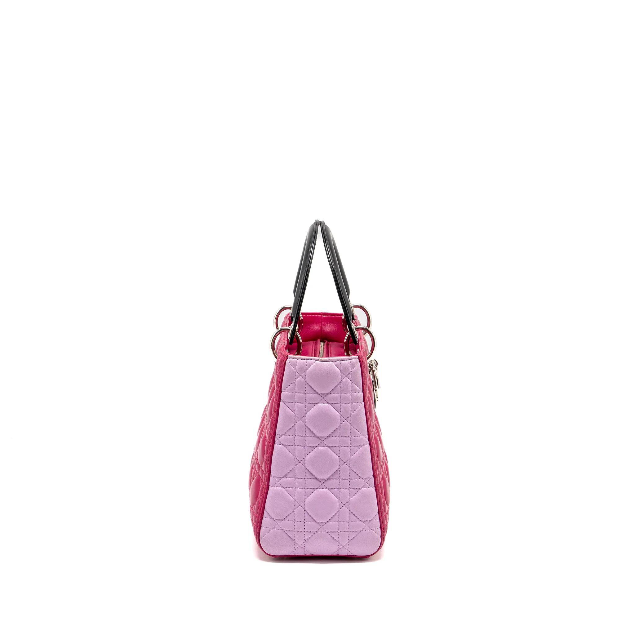 Dior Medium Lady Dior Lambskin Pink / Multicolour SHW - Image 3