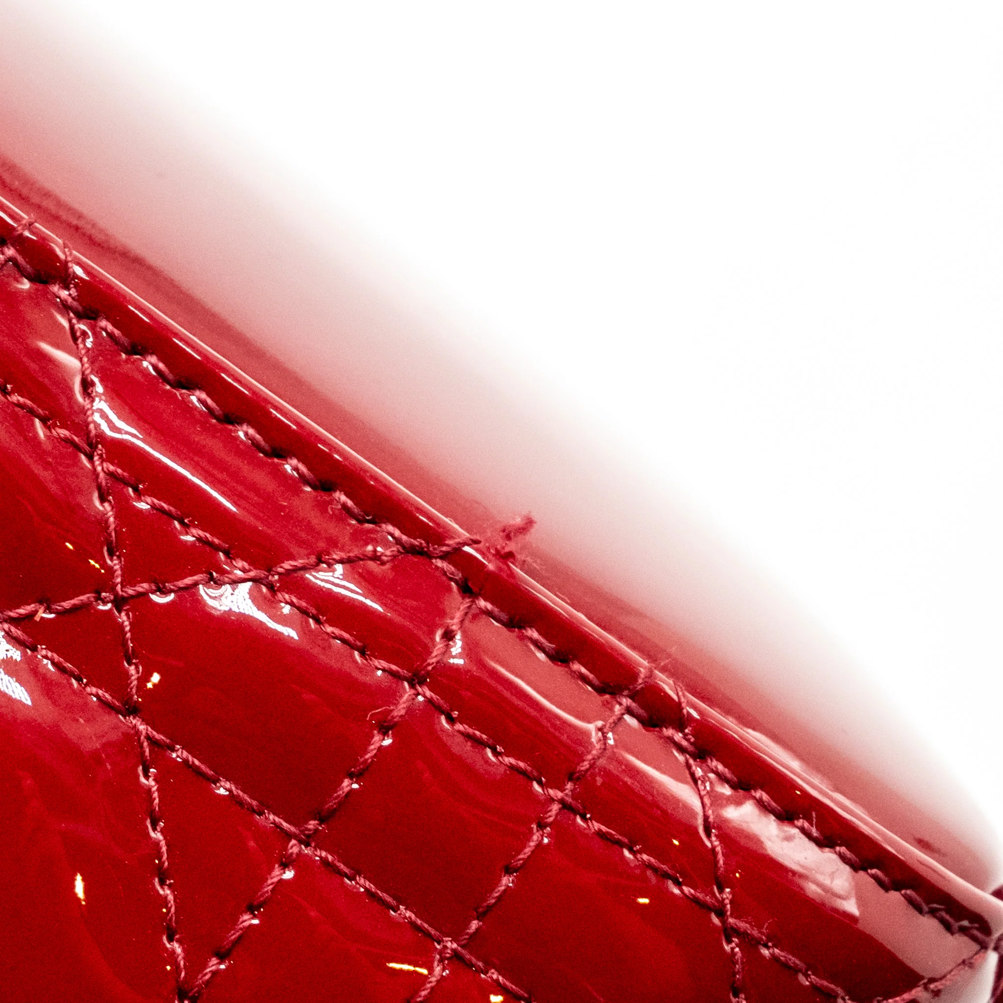 Dior Medium LadyDior Patent Dark Red SHW - Image 19