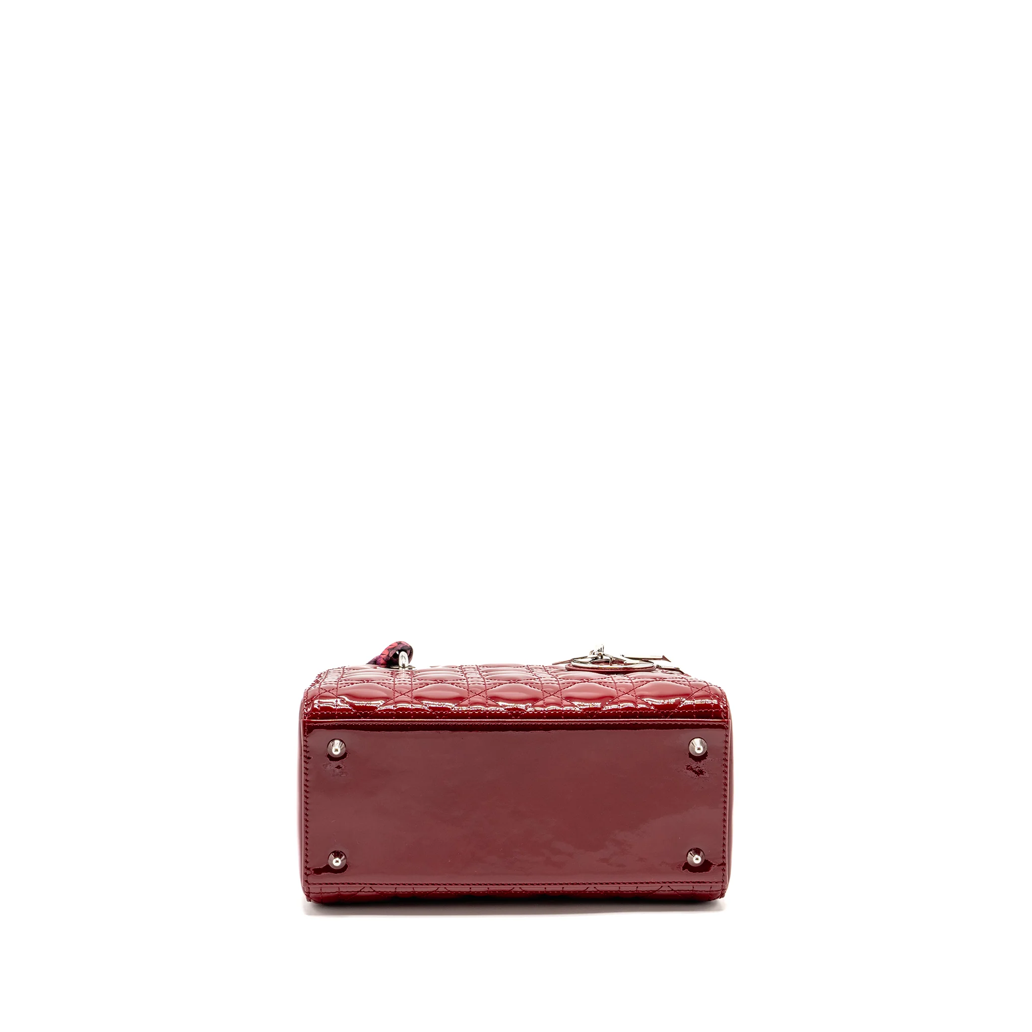 Dior Medium LadyDior Patent Dark Red SHW - Image 5