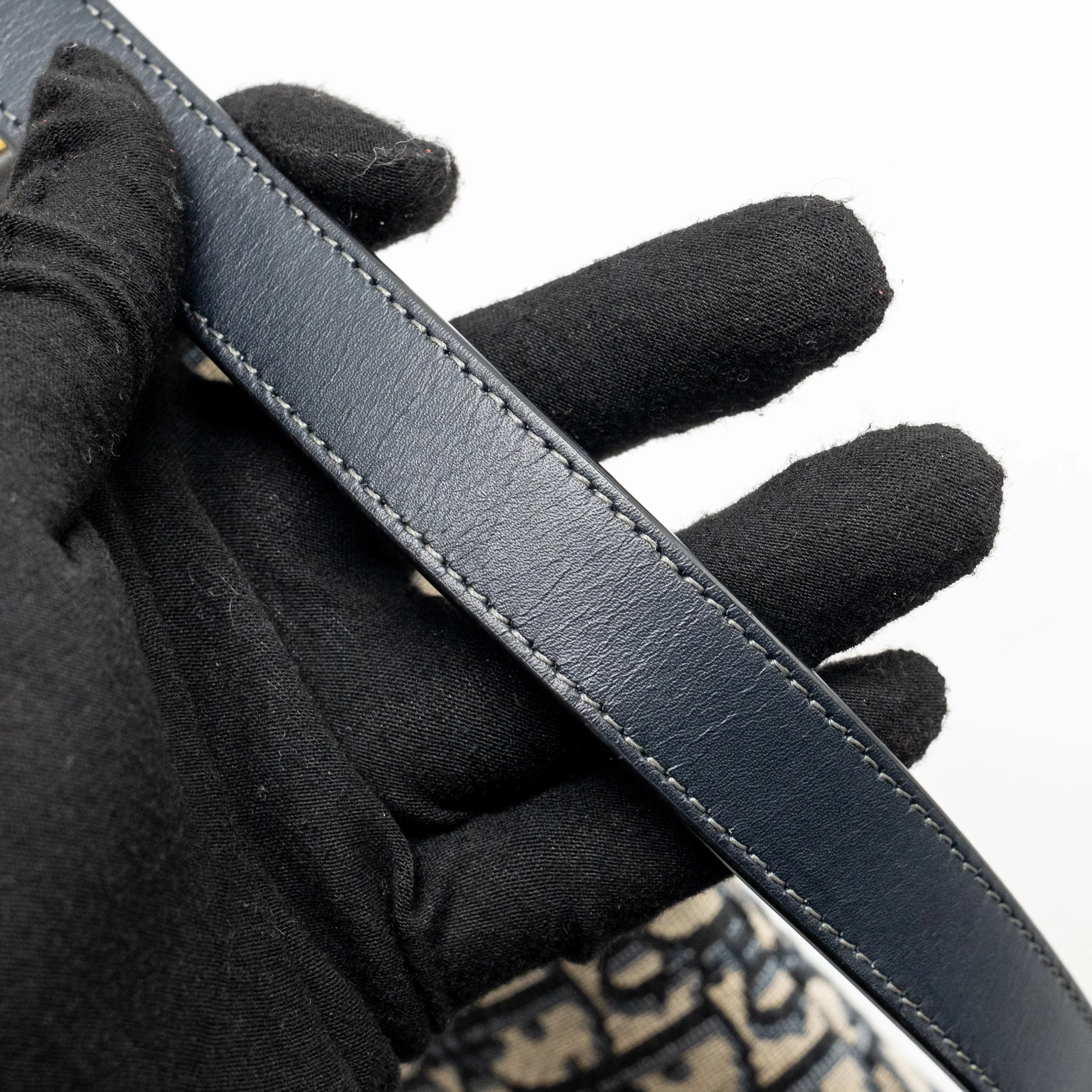Dior Medium Saddle Bag Blue Oblique Canvas/Calfskin GHW - Image 15