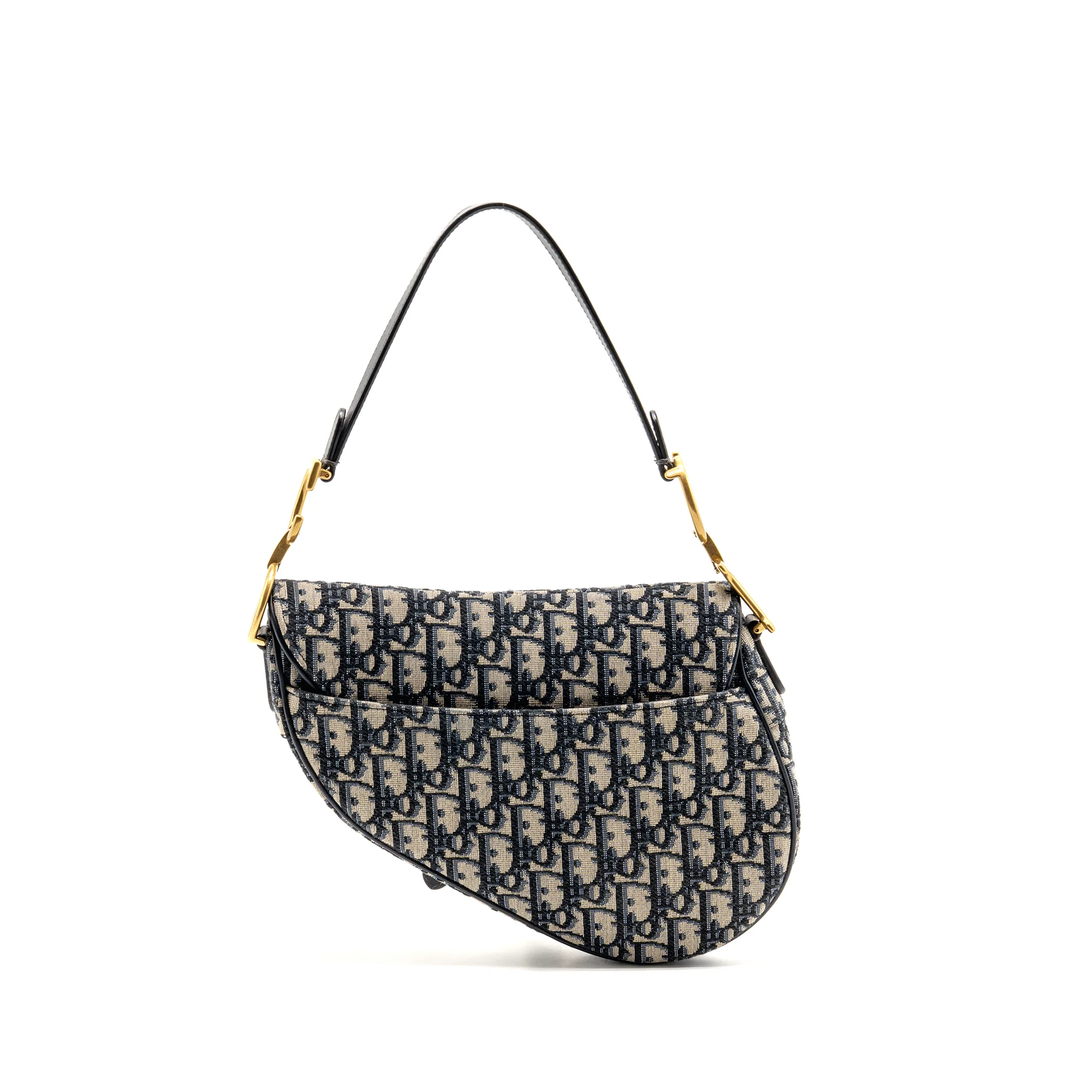 Dior Medium Saddle Bag Blue Oblique Canvas/Calfskin GHW - Image 2