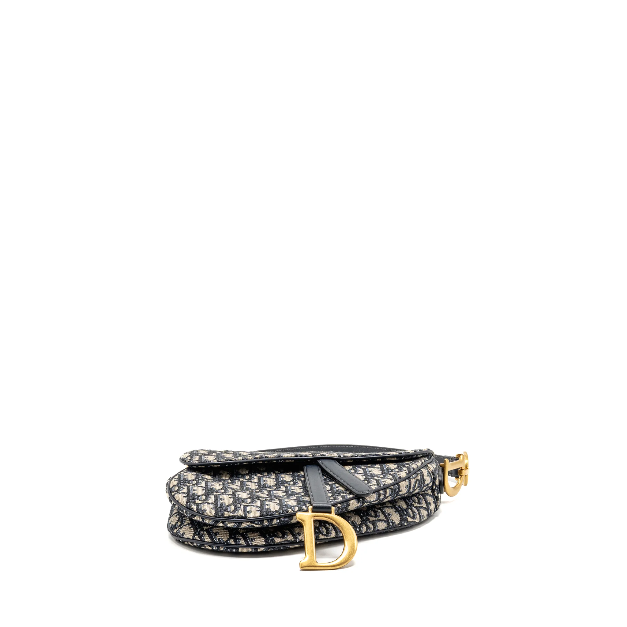 Dior Medium Saddle Bag Blue Oblique Canvas/Calfskin GHW - Image 5