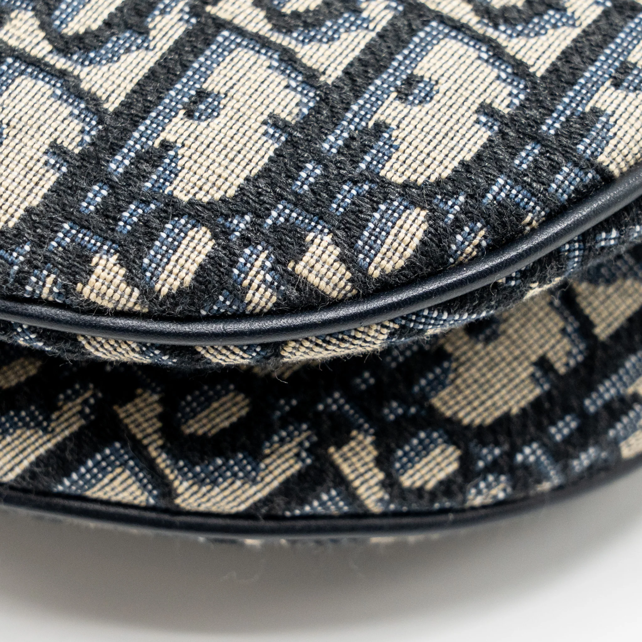 Dior Medium Saddle Bag Blue Oblique Canvas/Calfskin GHW - Image 9
