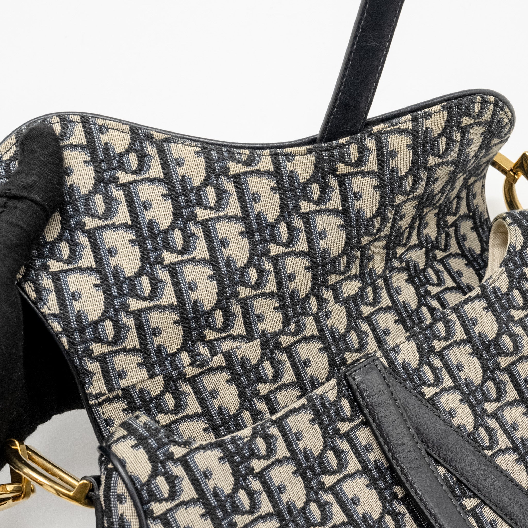 Dior Medium Saddle Bag Blue Oblique Canvas GHW - Image 11