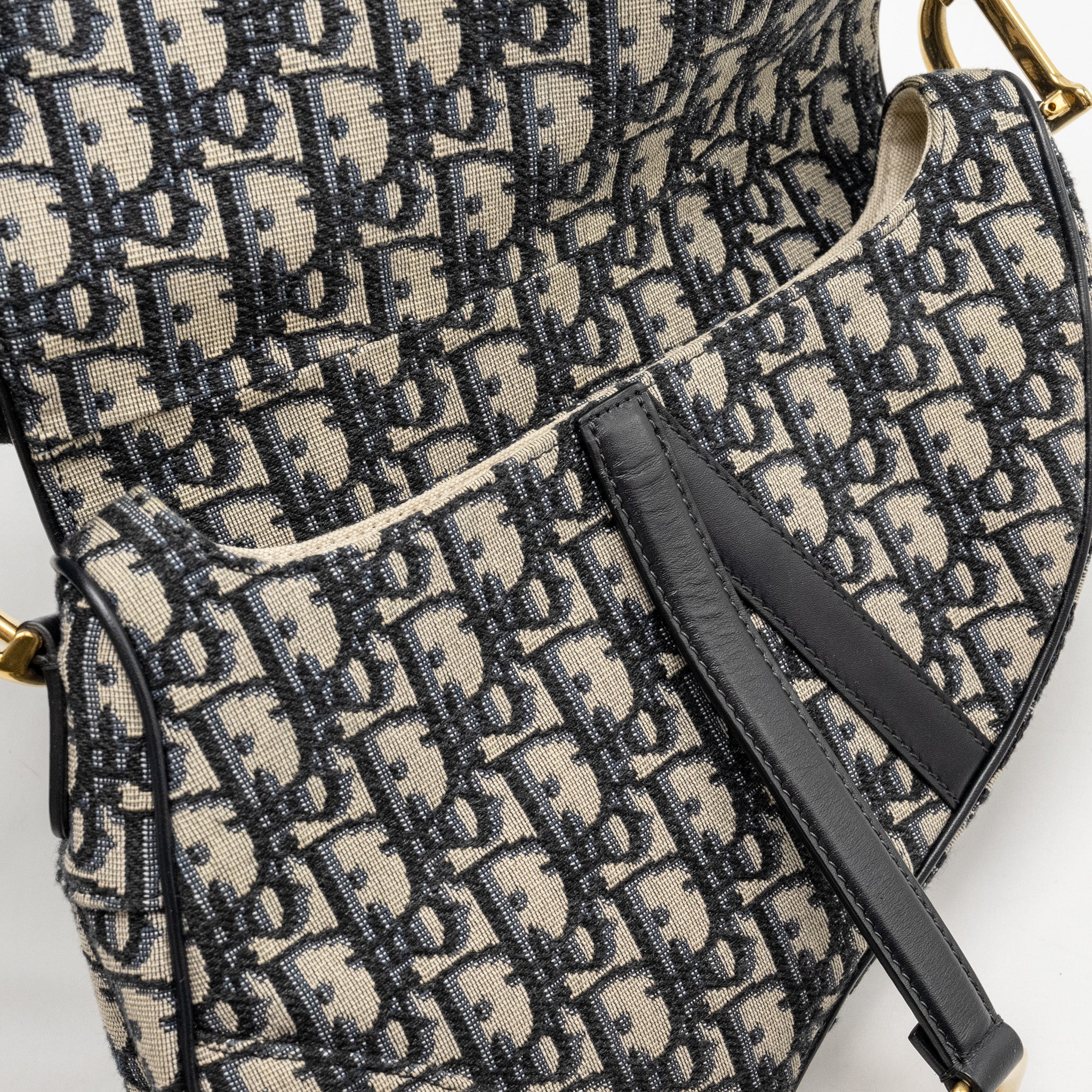 Dior Medium Saddle Bag Blue Oblique Canvas GHW - Image 12