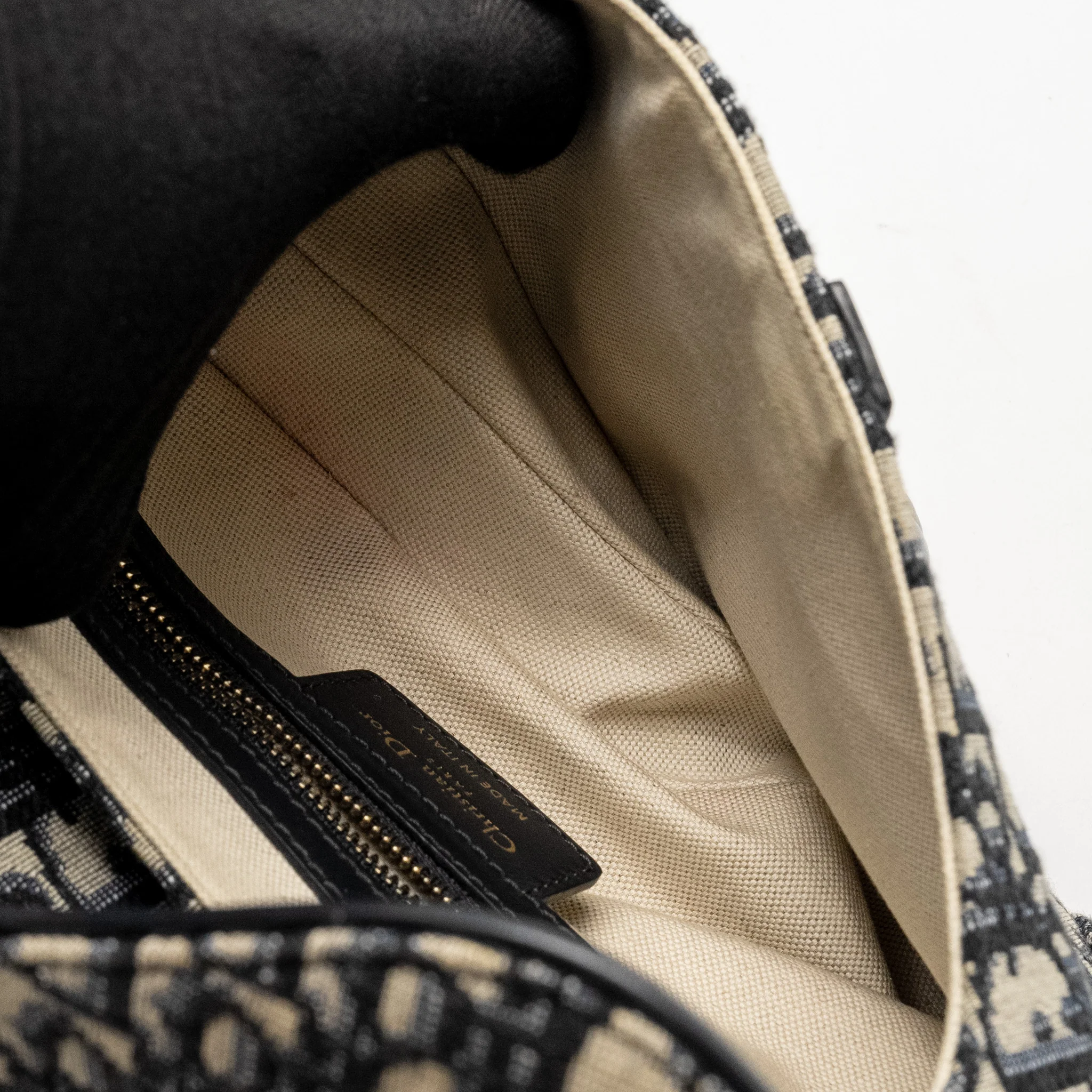 Dior Medium Saddle Bag Blue Oblique Canvas GHW - Image 13