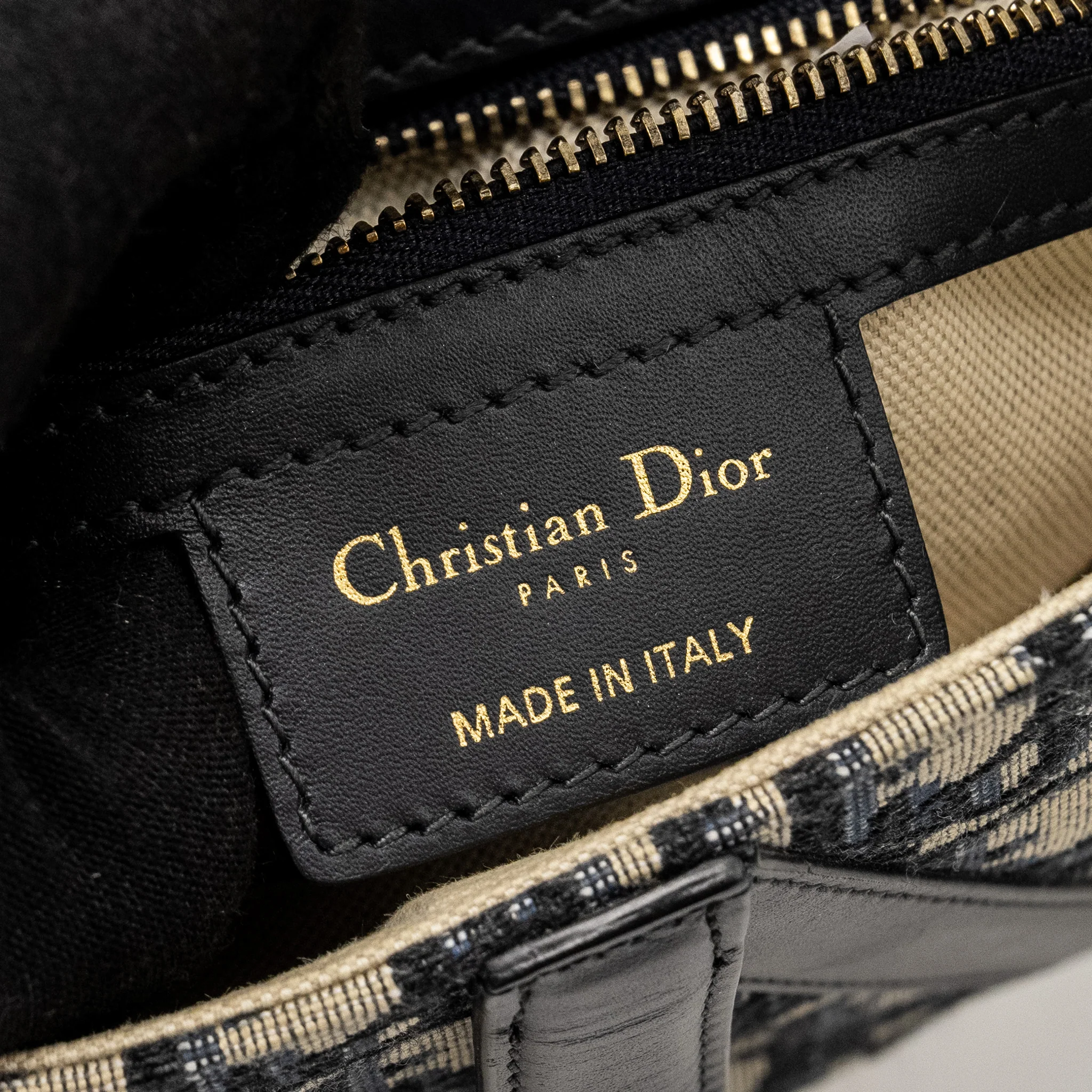 Dior Medium Saddle Bag Blue Oblique Canvas GHW - Image 14