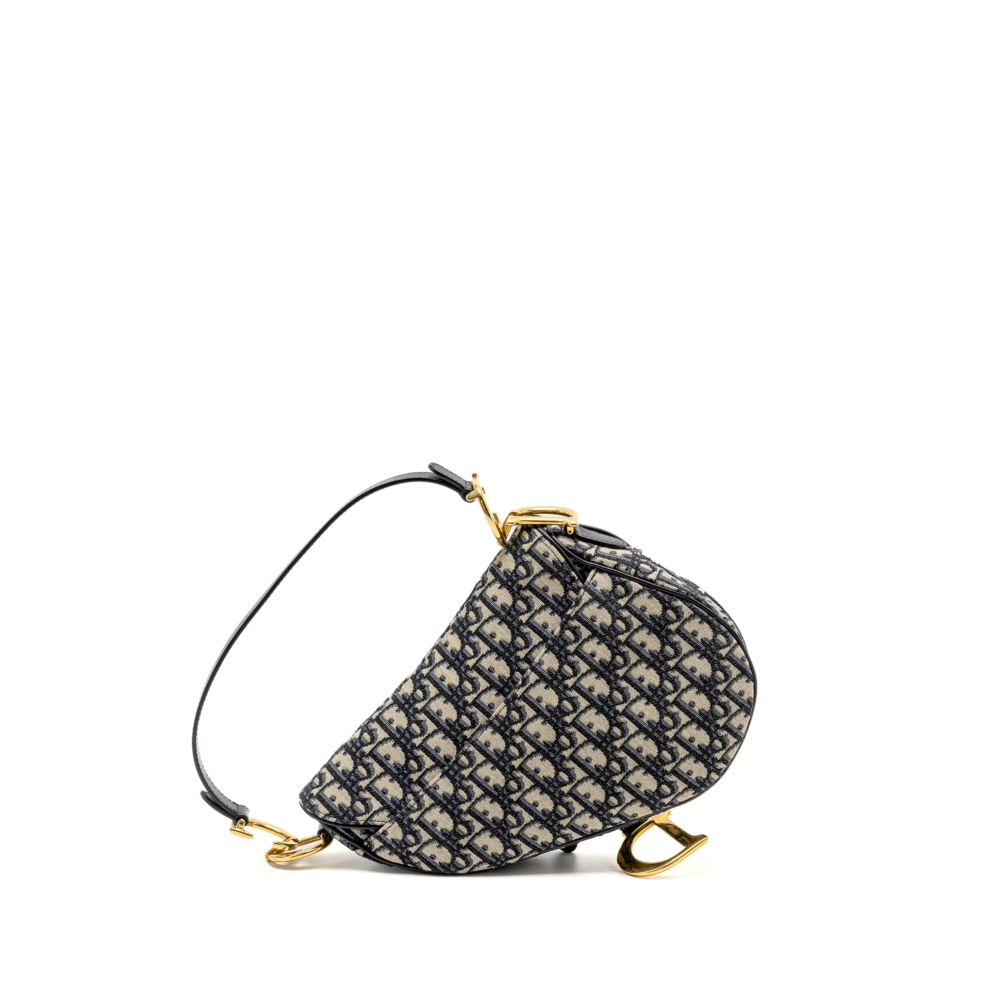 Dior Medium Saddle Bag Blue Oblique Canvas GHW - Image 2