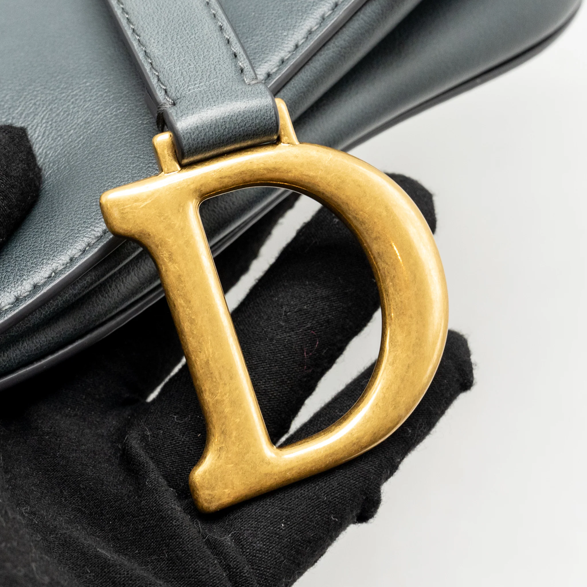 Dior medium saddle bag calfskin Mist Blue Gradient GHW - Image 10