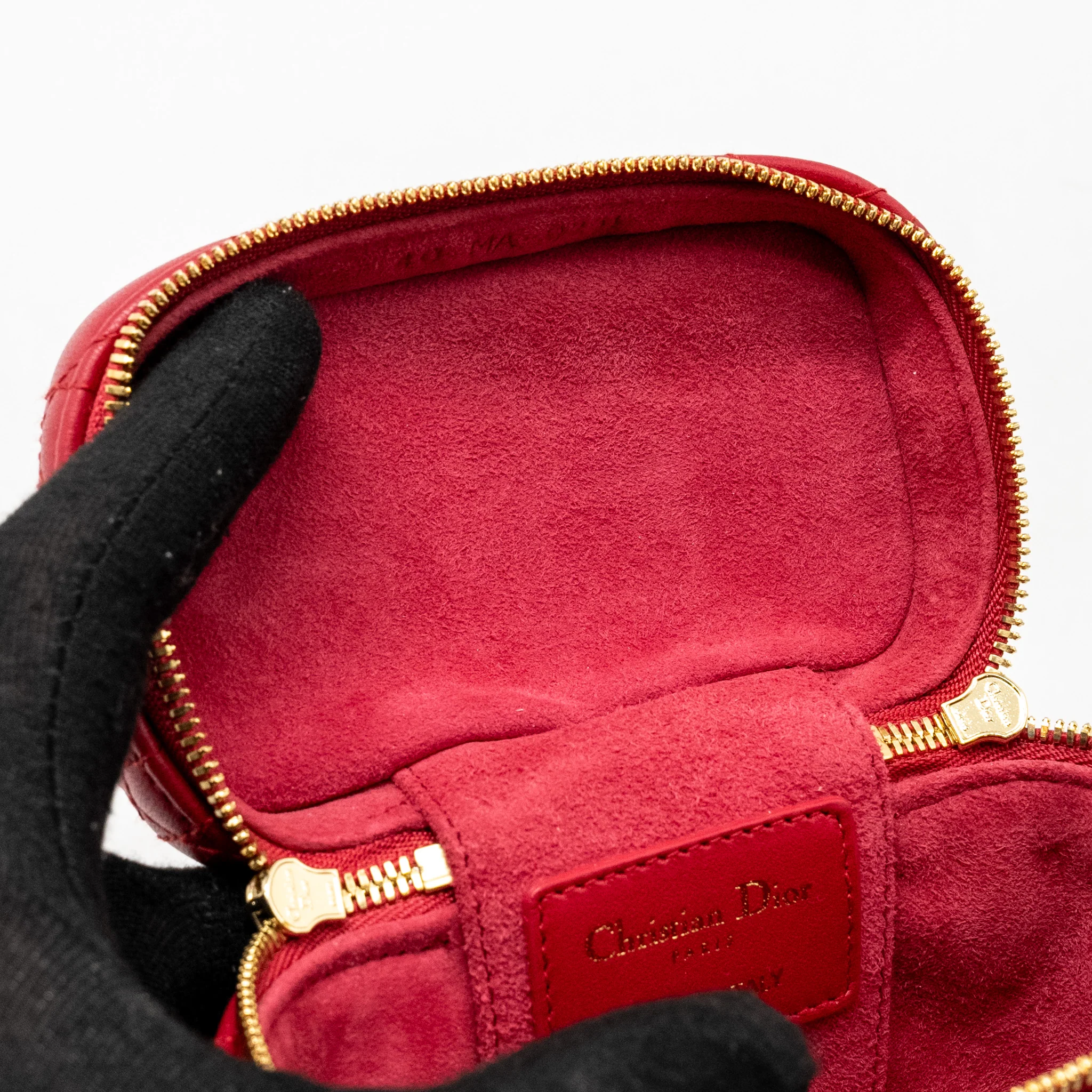 Dior Micro Lady Dior Vanity Case Lambskin Red LGHW - Image 15