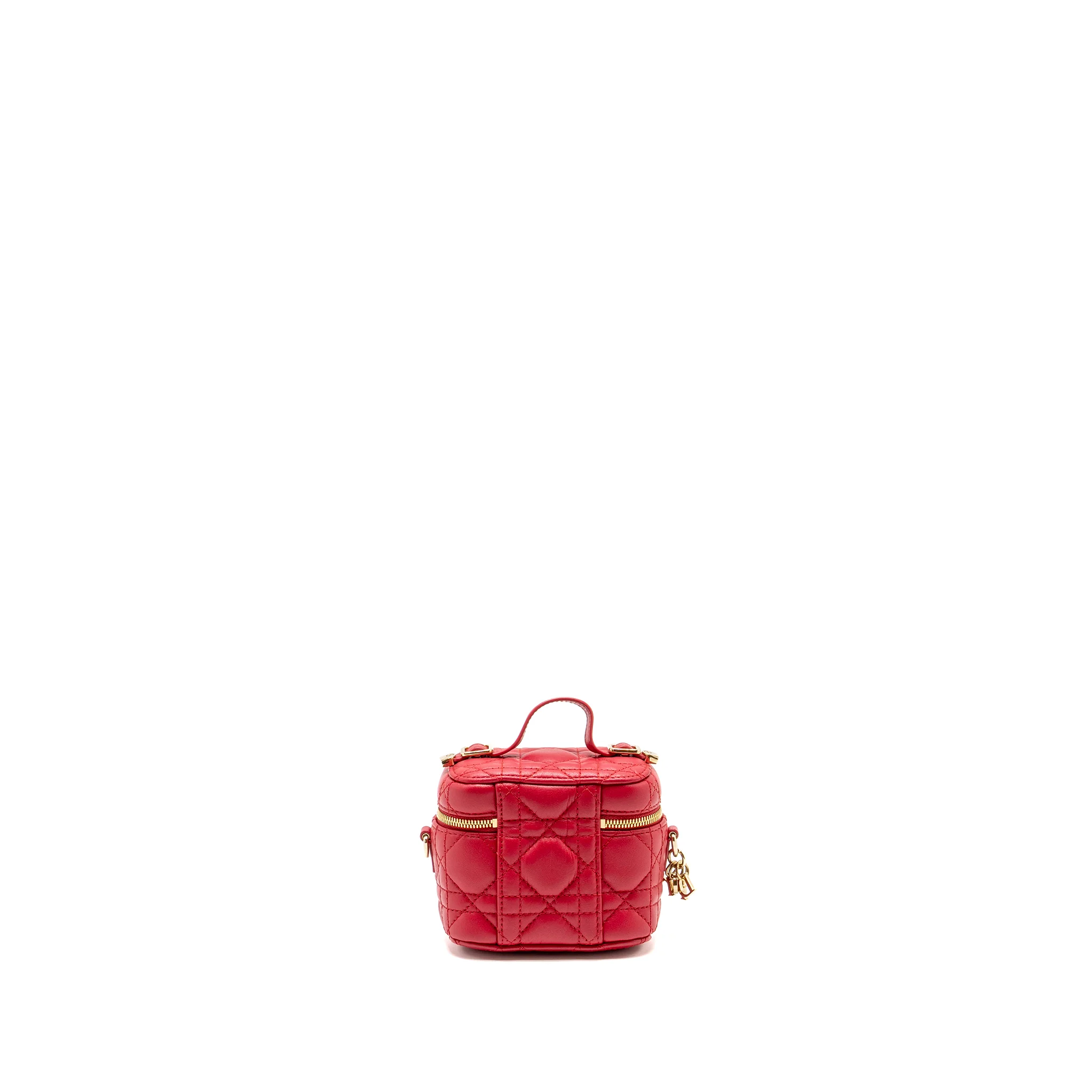 Dior Micro Lady Dior Vanity Case Lambskin Red LGHW - Image 2