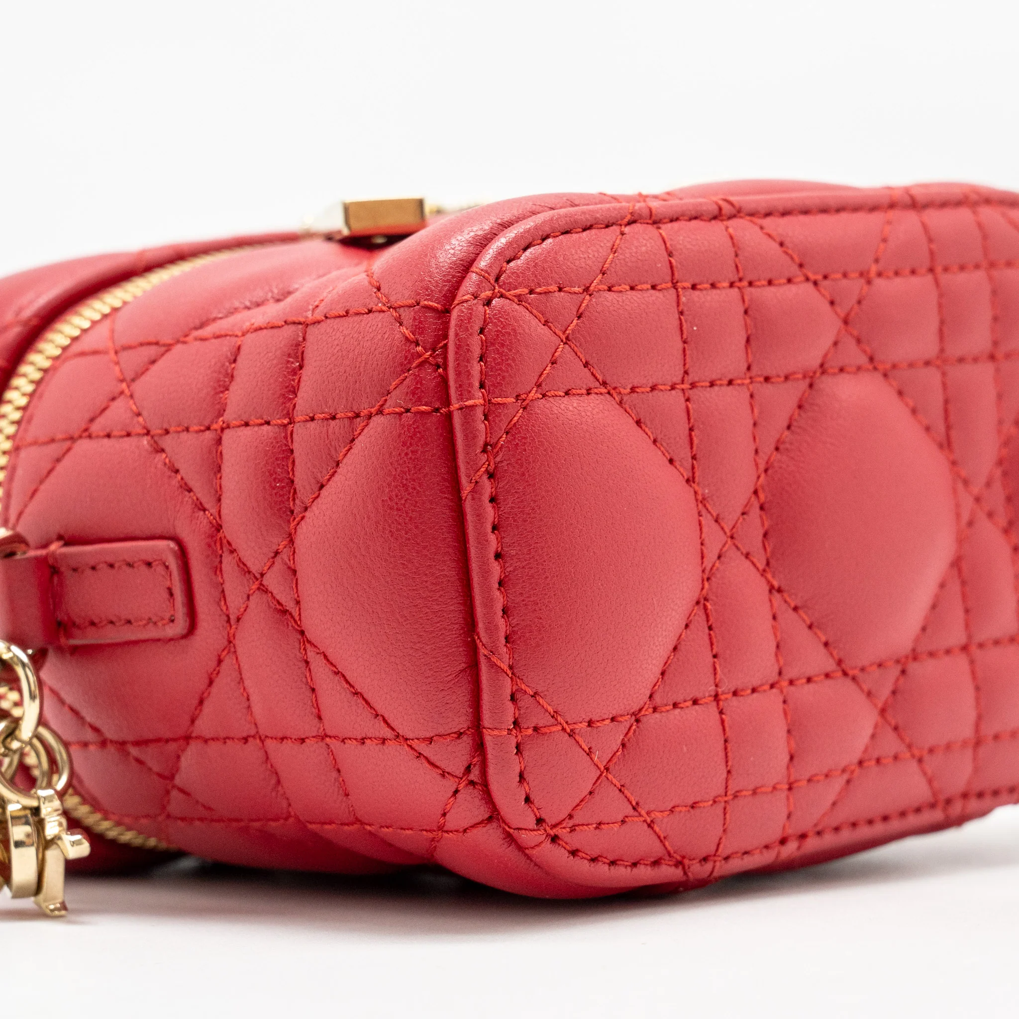 Dior Micro Lady Dior Vanity Case Lambskin Red LGHW - Image 6