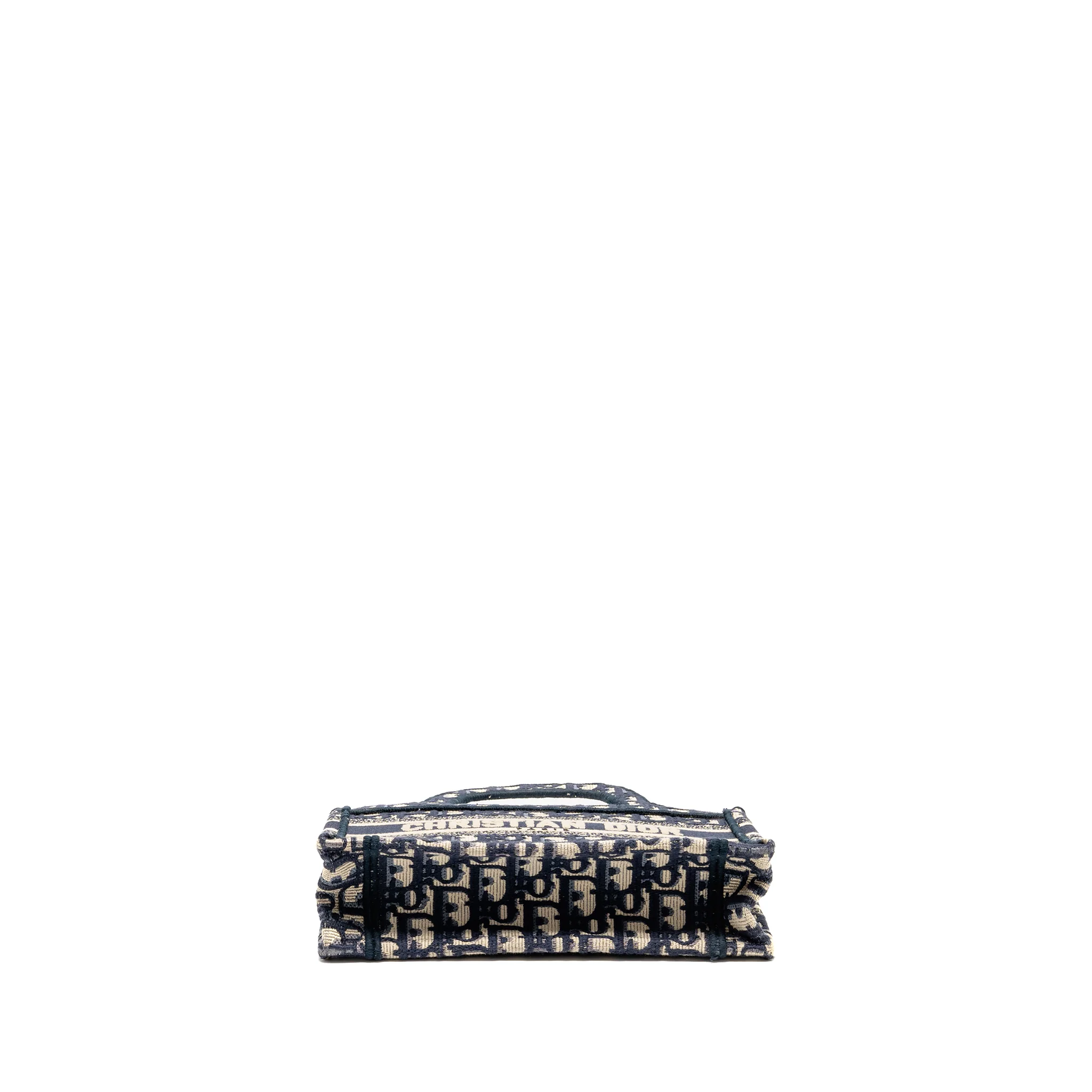 Dior Mini Book Tote Oblique Embroidery Blue - Image 5