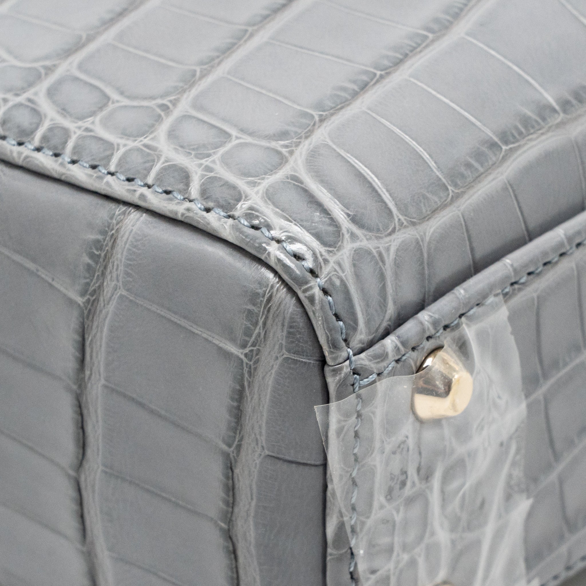 Dior Mini Lady Dior Alligator mississippiensis grey LGHW - Image 11