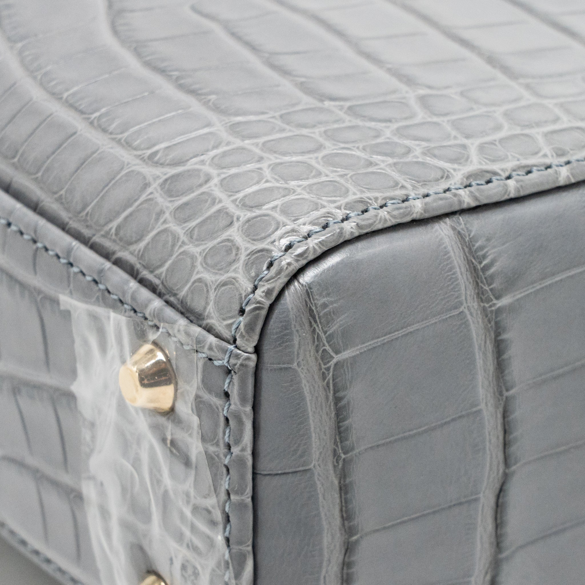 Dior Mini Lady Dior Alligator mississippiensis grey LGHW - Image 12