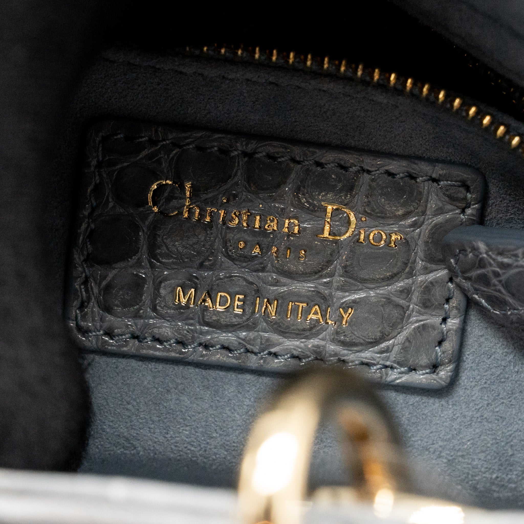 Dior Mini Lady Dior Alligator mississippiensis grey LGHW - Image 16