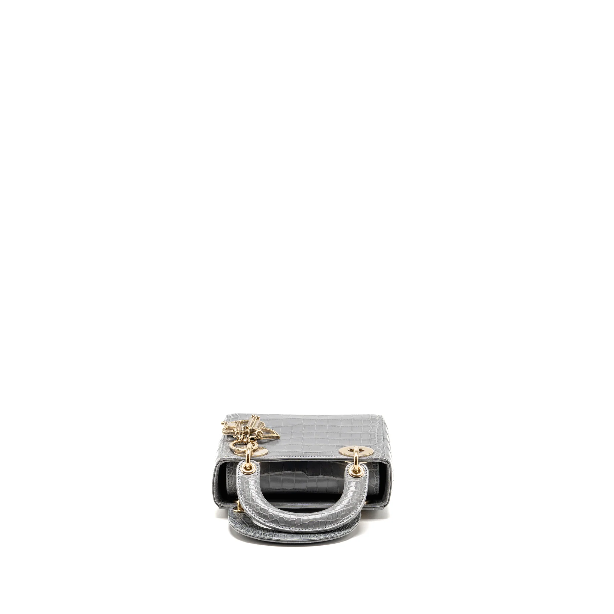 Dior Mini Lady Dior Alligator mississippiensis grey LGHW - Image 5