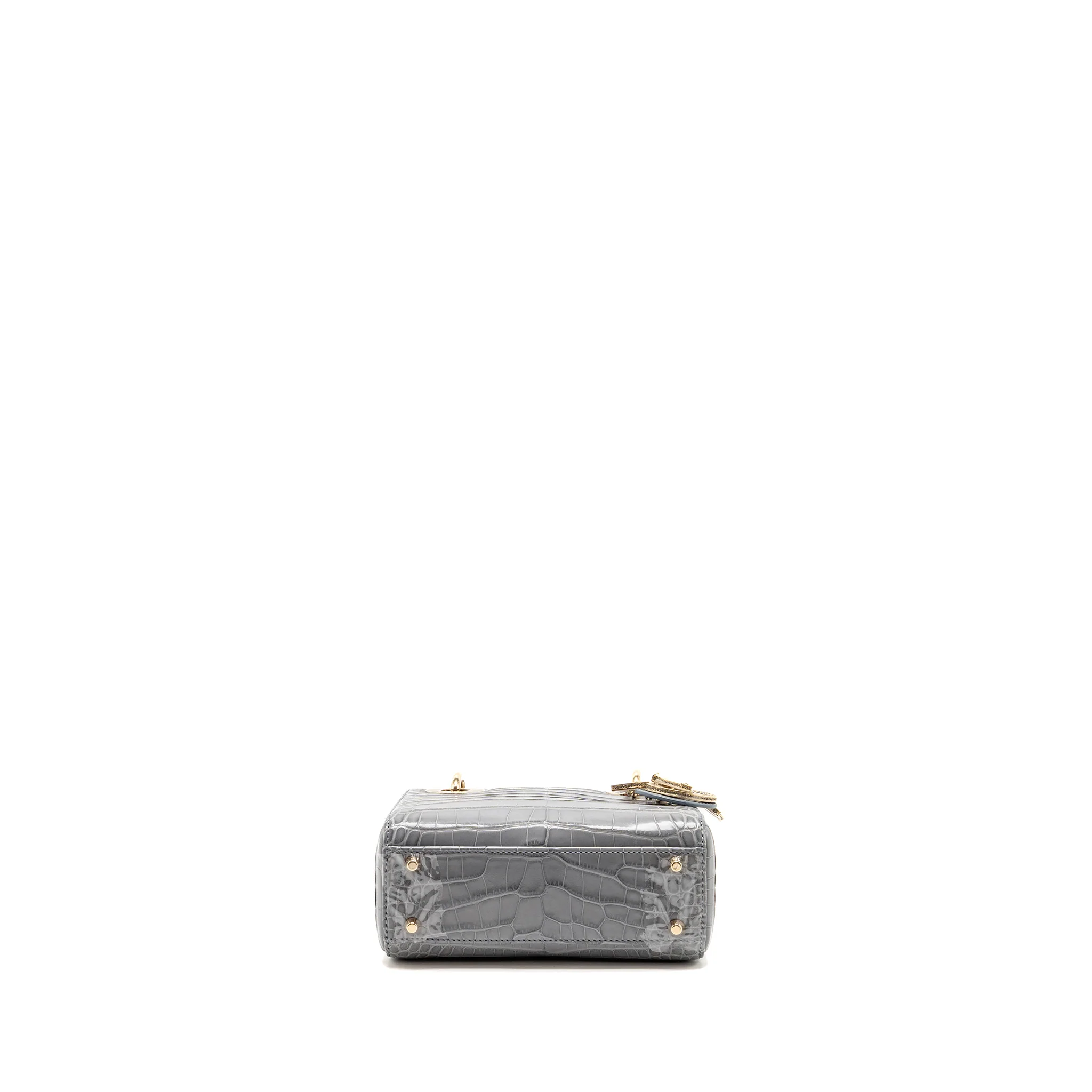 Dior Mini Lady Dior Alligator mississippiensis grey LGHW - Image 6